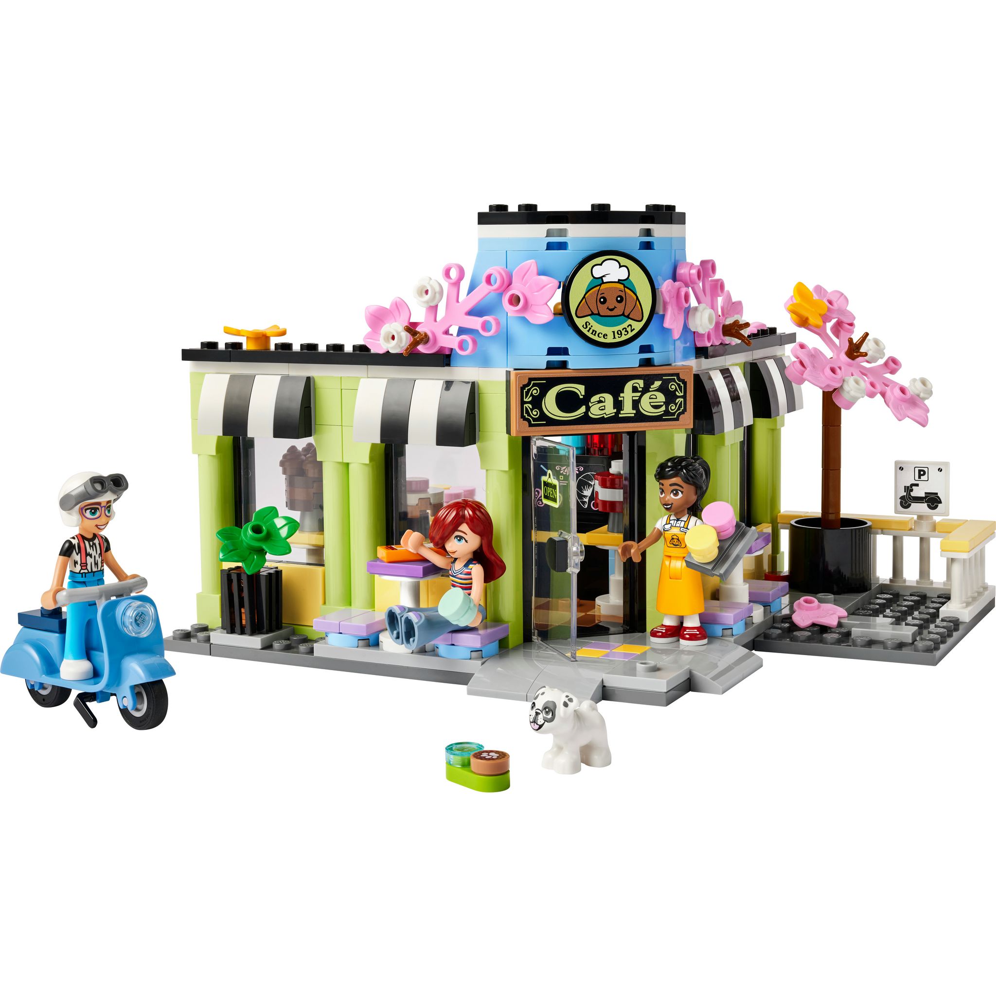 Voir la diapositive 2 : LEGO Friends 42618 - Le Café de Heartlake City - Jouet Pour Enfants - Pâtisserie à Construire - Loisir Créatif et Idée de Cadeau pour les Filles et les Garçons dès 6 ans - 3 Mini-poupées et un Chien