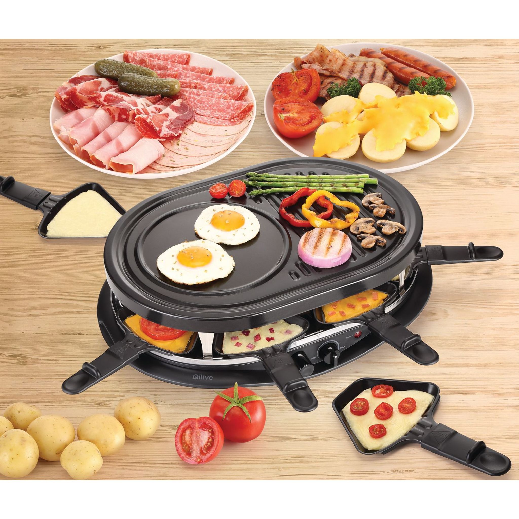 Voir la diapositive 2 : QILIVE Appareil à raclette Q.5772 - Noir