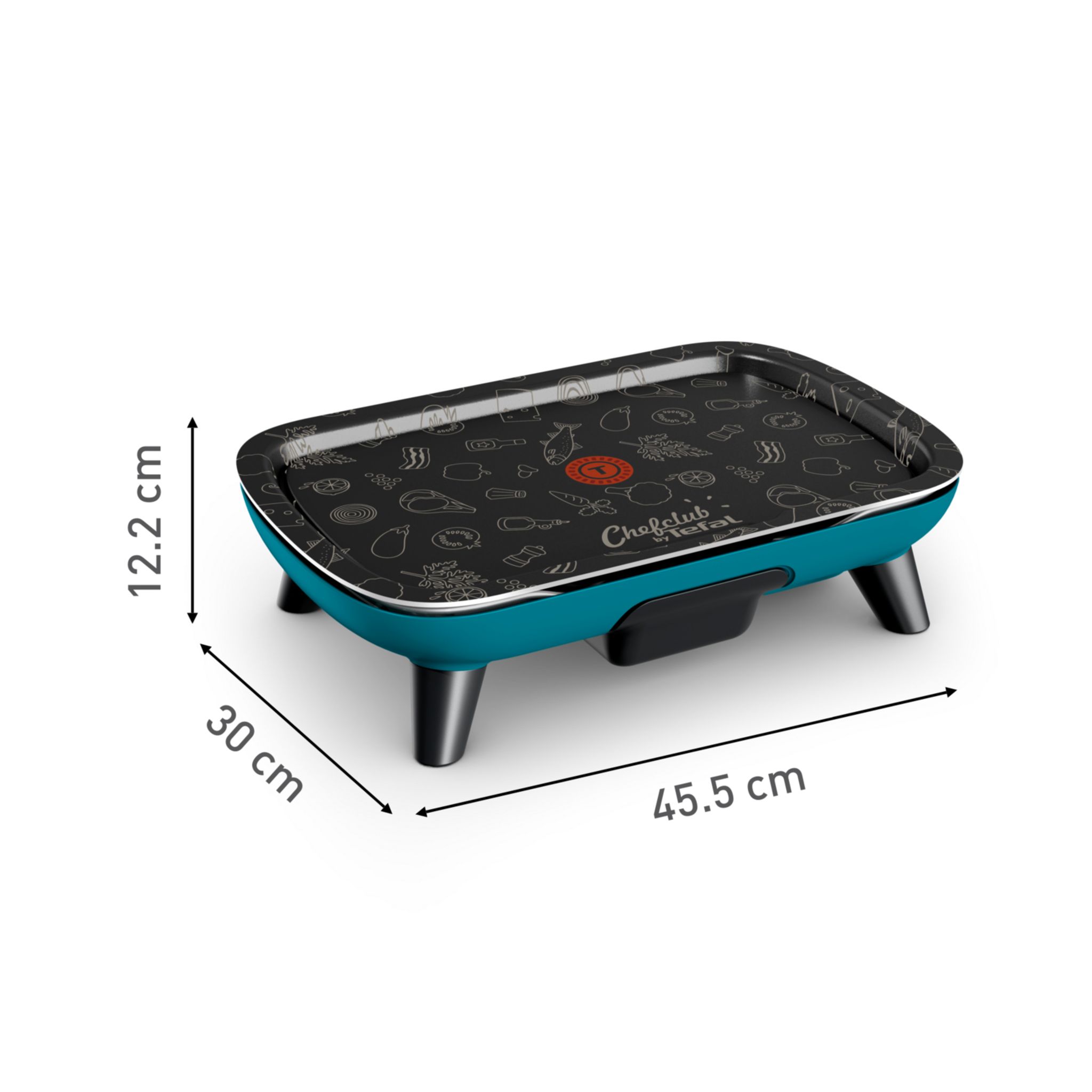 Voir la diapositive 3 : TEFAL Plancha électrique ChefClub CB657410 - Bleu