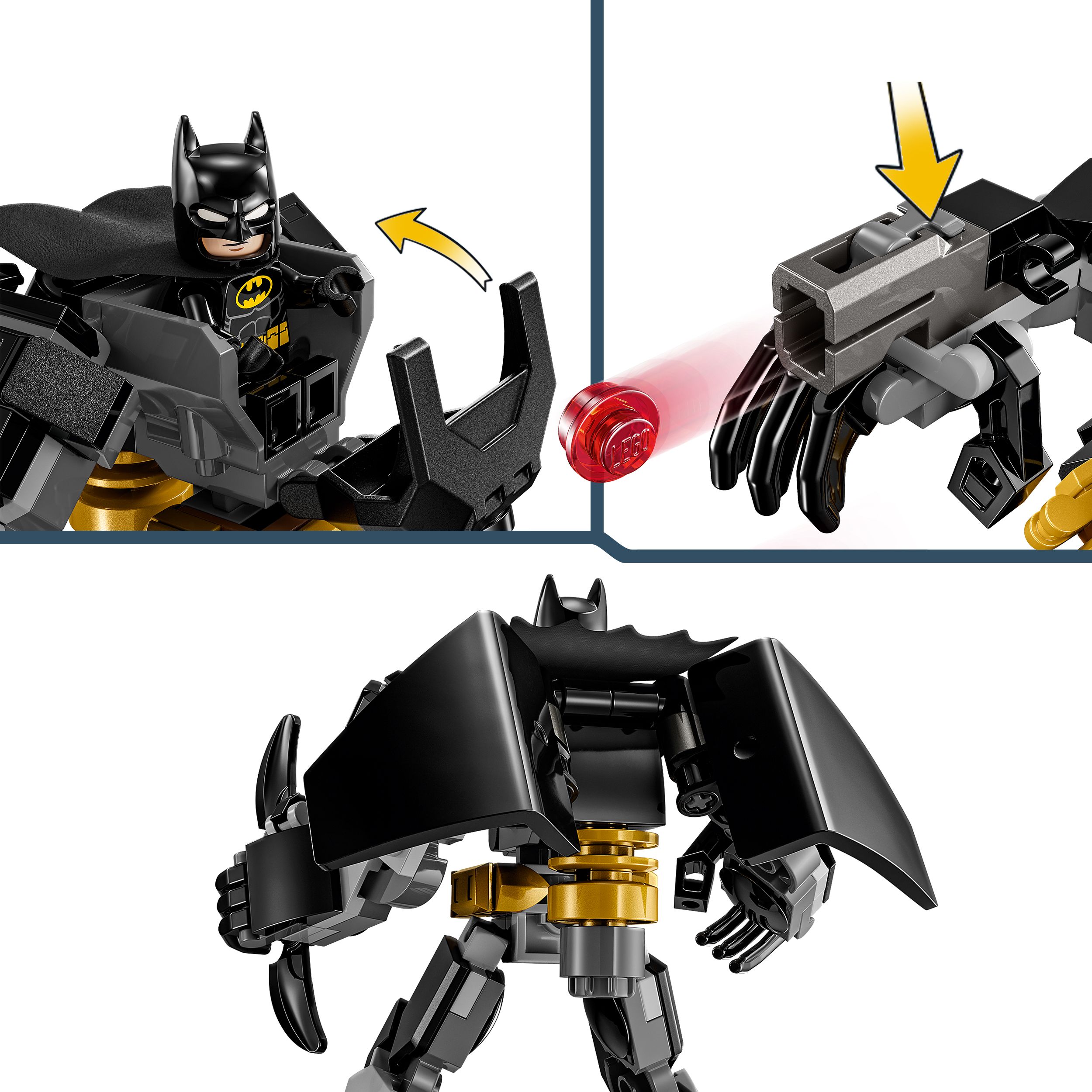 Voir la diapositive 5 : LEGO DC Comics Batman 76270 - L'Armure Robot de Batman - Jouet de Super-héros pour Enfants - Figurine XXL et Minifigurine à Collectionner