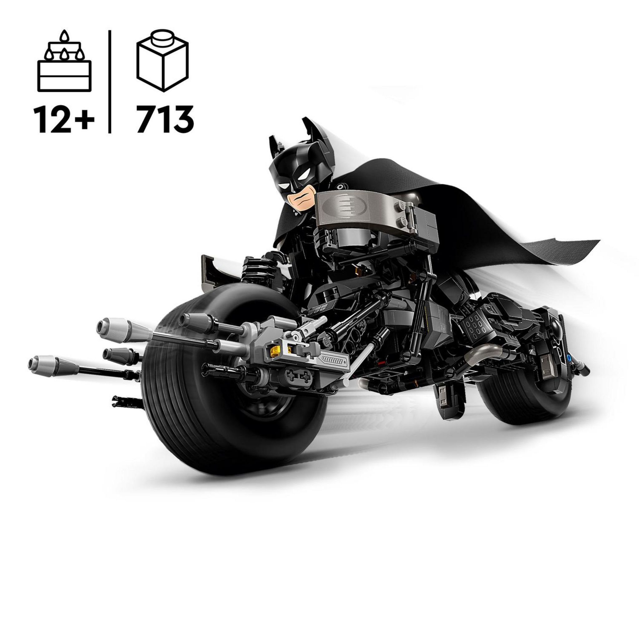 Voir la diapositive 3 : LEGO DC Comics 76273 -  Batman La figurine de Batman à construire et la moto Bat-Pod