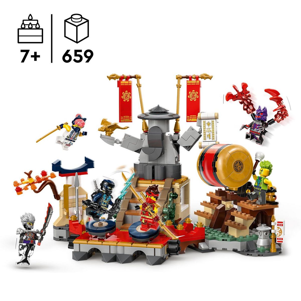 LEGO Ninjago 71818 -  L'Arène de Combat du Tournoi - Jouet d'Action Ninja Pour Garçons et Filles de 7 Ans et Plus - Jeu d'Aventures