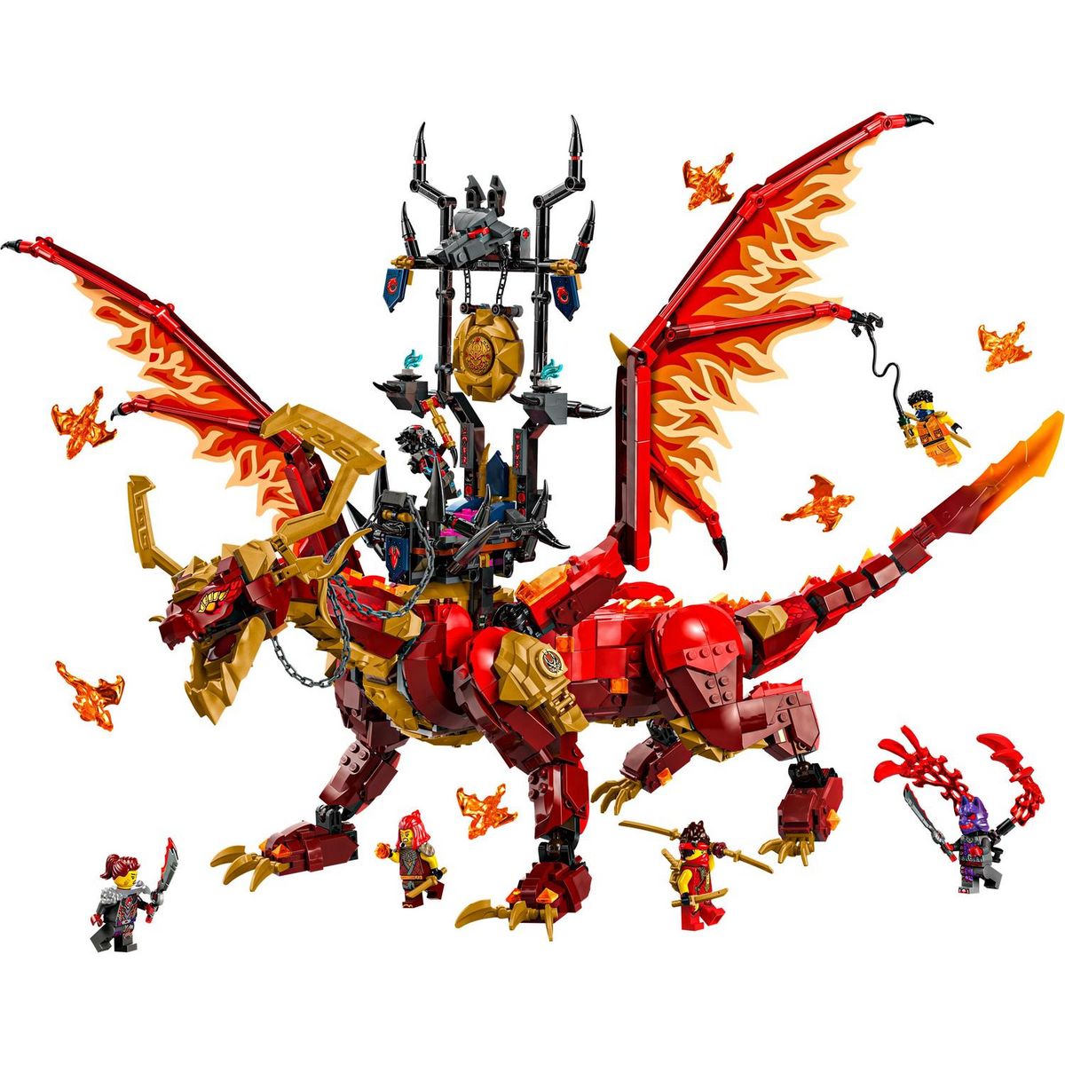 LEGO Ninjago 71822 -  Le Dragon Source du Mouvement - Jouet de Construction Ninja Avec Figurines de Créatures Mythiques