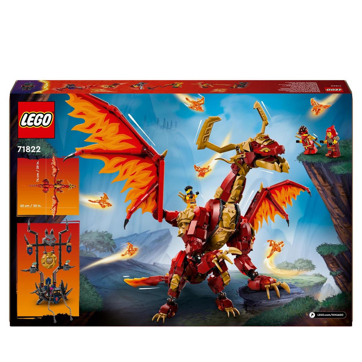 LEGO Ninjago 71822 -  Le Dragon Source du Mouvement - Jouet de Construction Ninja Avec Figurines de Créatures Mythiques