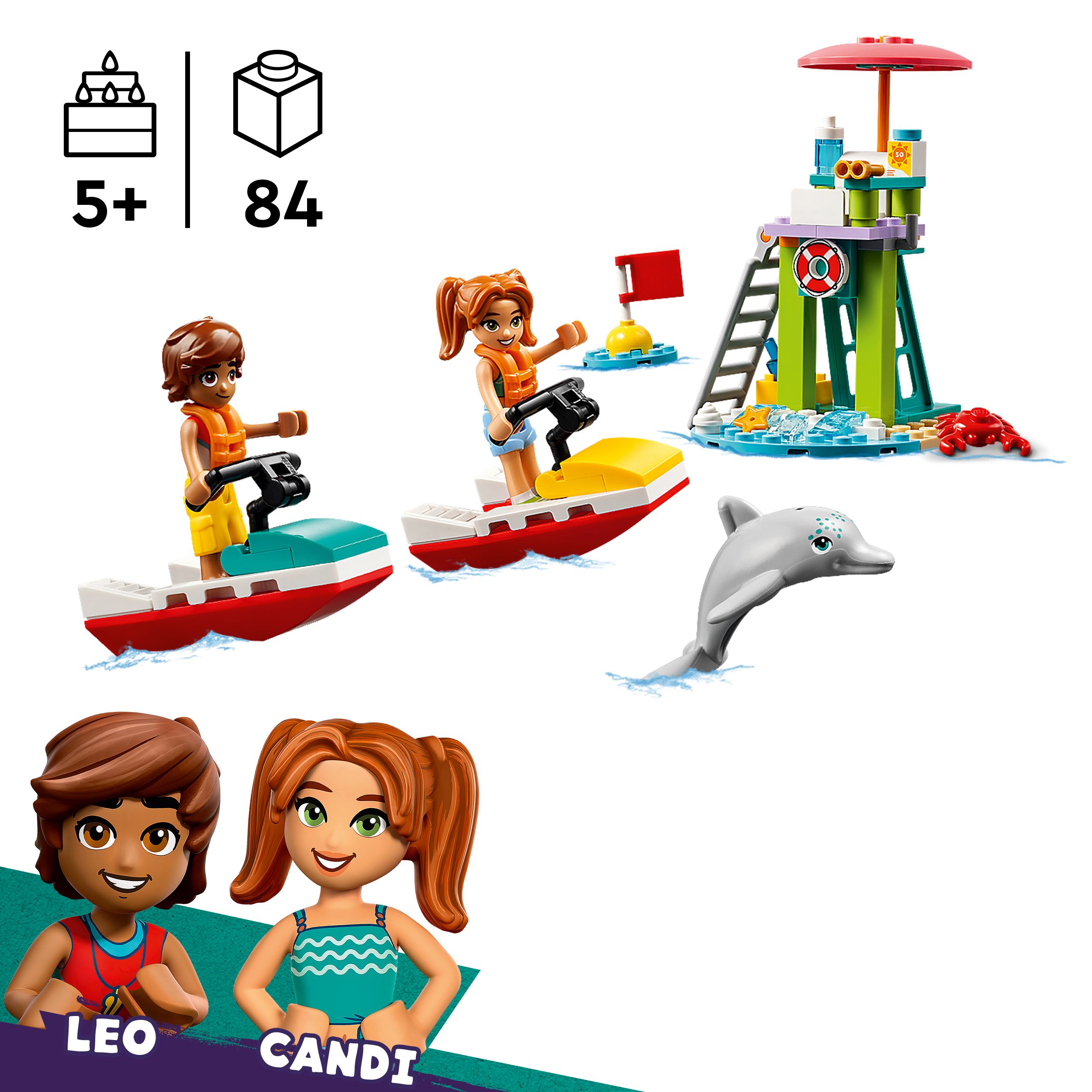 Voir la diapositive 3 : LEGO Friends 42623 -  Le Jet-ski de la Plage - Jouet Pour Enfants avec un Sauveteur