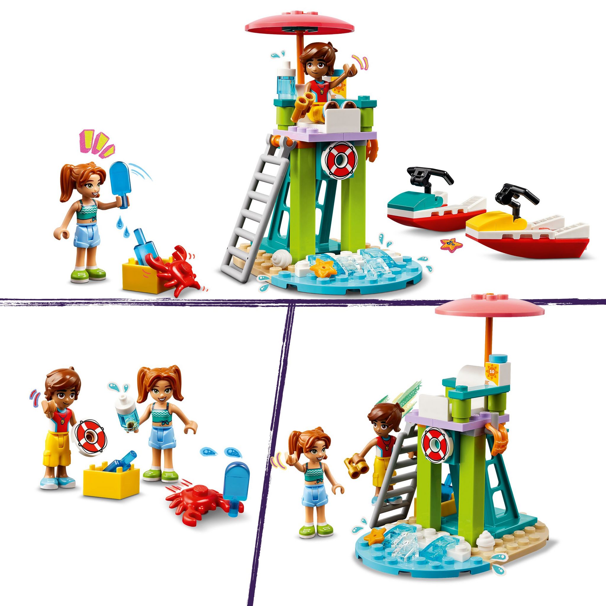 Voir la diapositive 4 : LEGO Friends 42623 -  Le Jet-ski de la Plage - Jouet Pour Enfants avec un Sauveteur