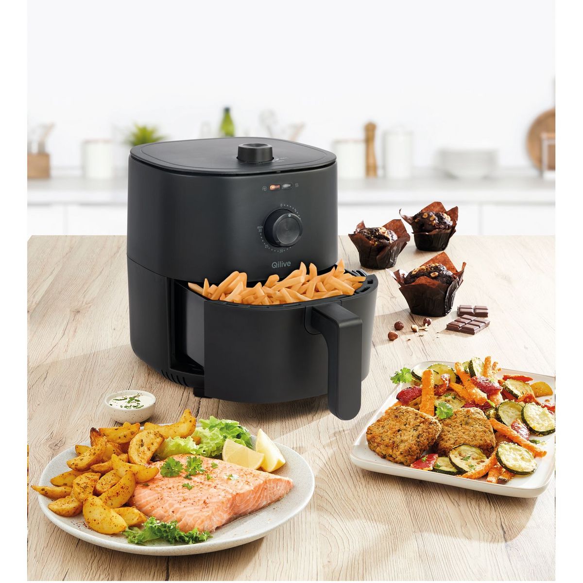 QILIVE Friteuse électrique sans huile à air chaud Q.5667 - Noir