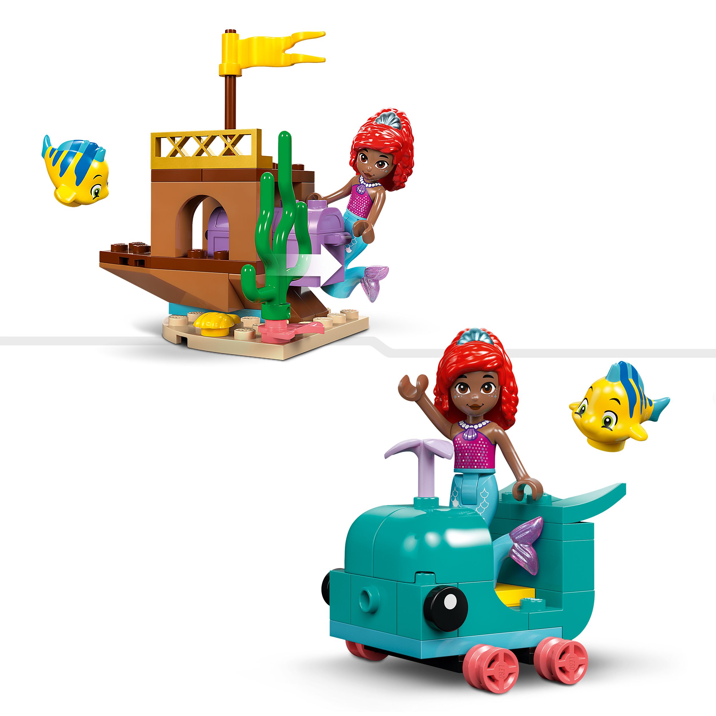 Voir la diapositive 4 : LEGO Disney 43254 - La Grotte de Cristal d'Ariel, Jouet de Construction pour Enfants, Mini-poupées Sirènes et Figurine de Polochon