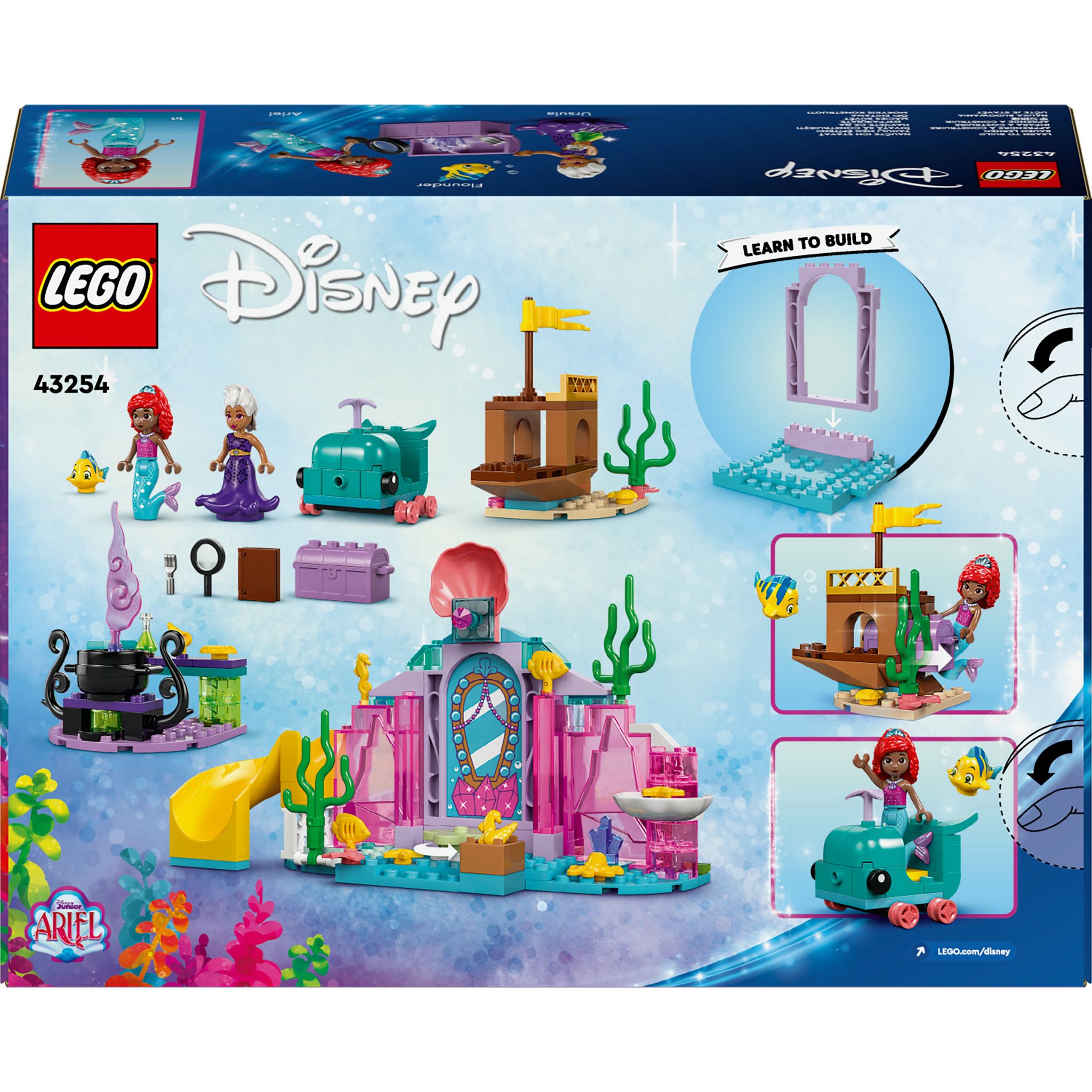 Voir la diapositive 8 : LEGO Disney 43254 - La Grotte de Cristal d'Ariel, Jouet de Construction pour Enfants, Mini-poupées Sirènes et Figurine de Polochon