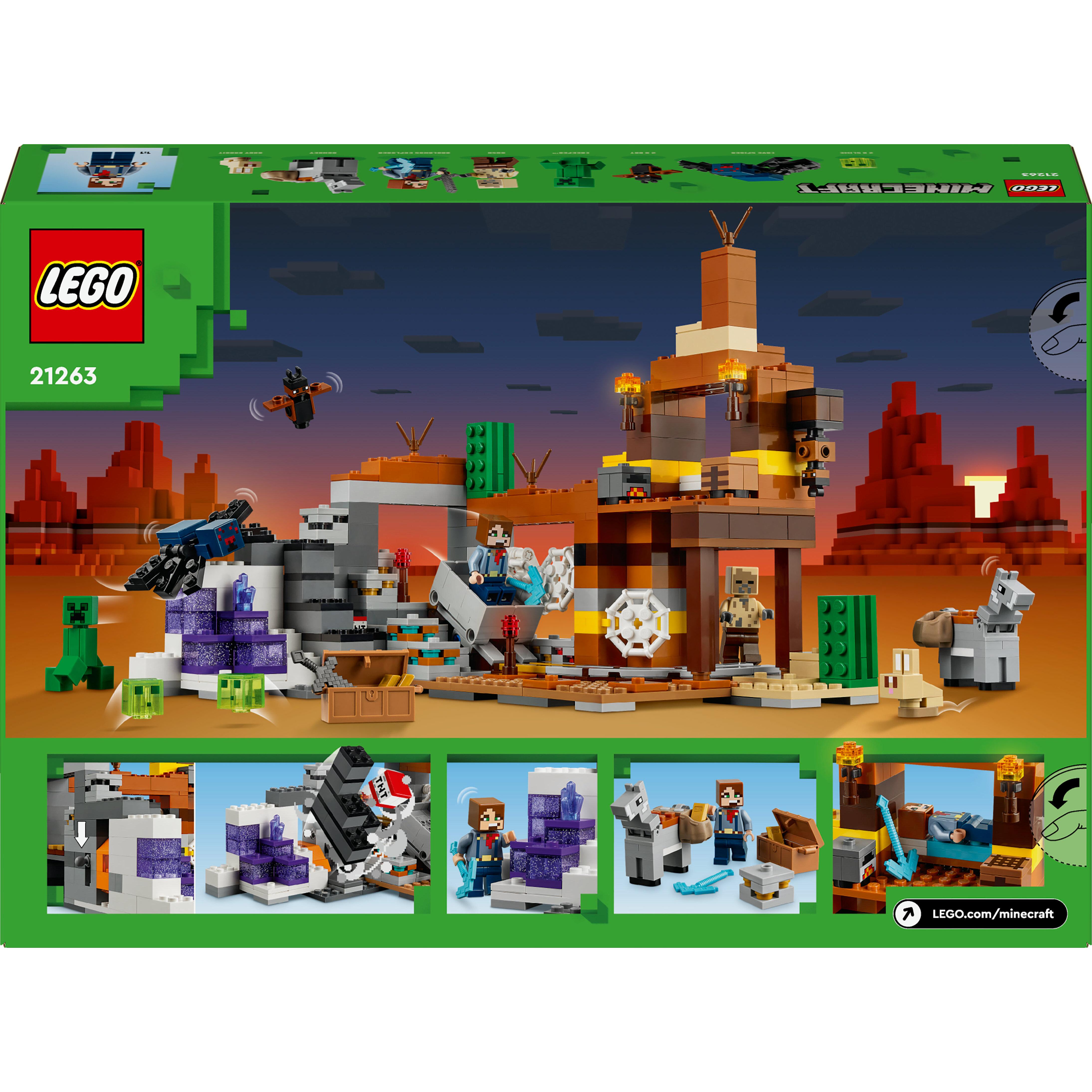 Voir la diapositive 8 : LEGO Minecraft 21263 - La Mine des Badlands - Jouet Enfant 8 Ans Inspiré du Jeu Vidéo - Set d'Exploration de Mines pour Garçons et Filles