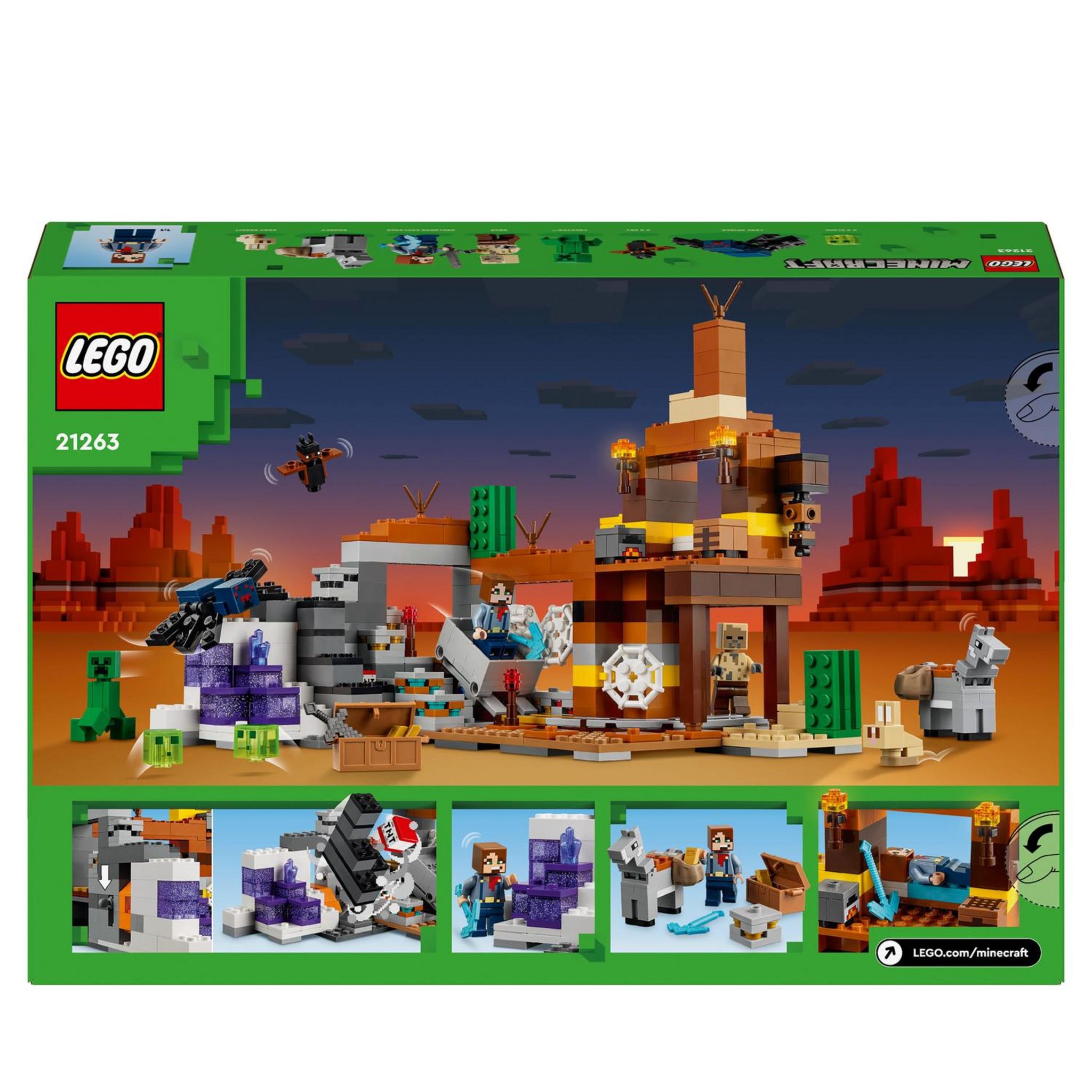 Voir la diapositive 8 : LEGO Minecraft 21263 -  La Mine des Badlands - Jouet Enfant 8 Ans Inspiré du Jeu Vidéo - Set d'Exploration de Mines pour Garçons et Filles