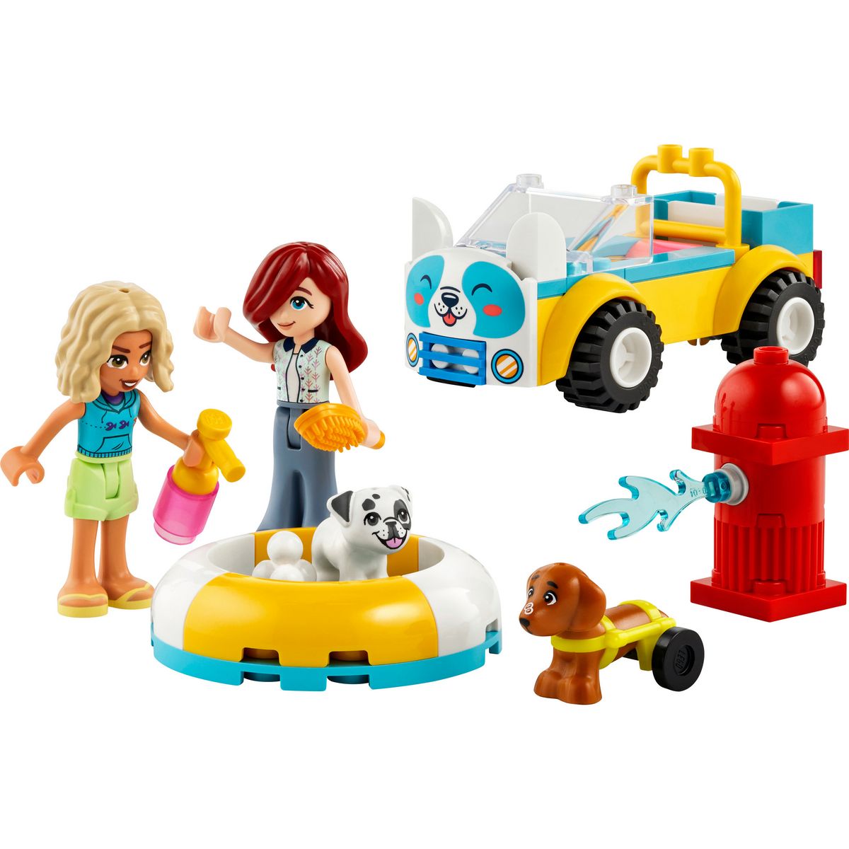 LEGO Friends 42635 - La Voiture de Toilettage Canin - Set avec un Véhicule - Jouet sur le Thème des Animaux et de la Nature - 2 Mini-poupées et 2 Chiens