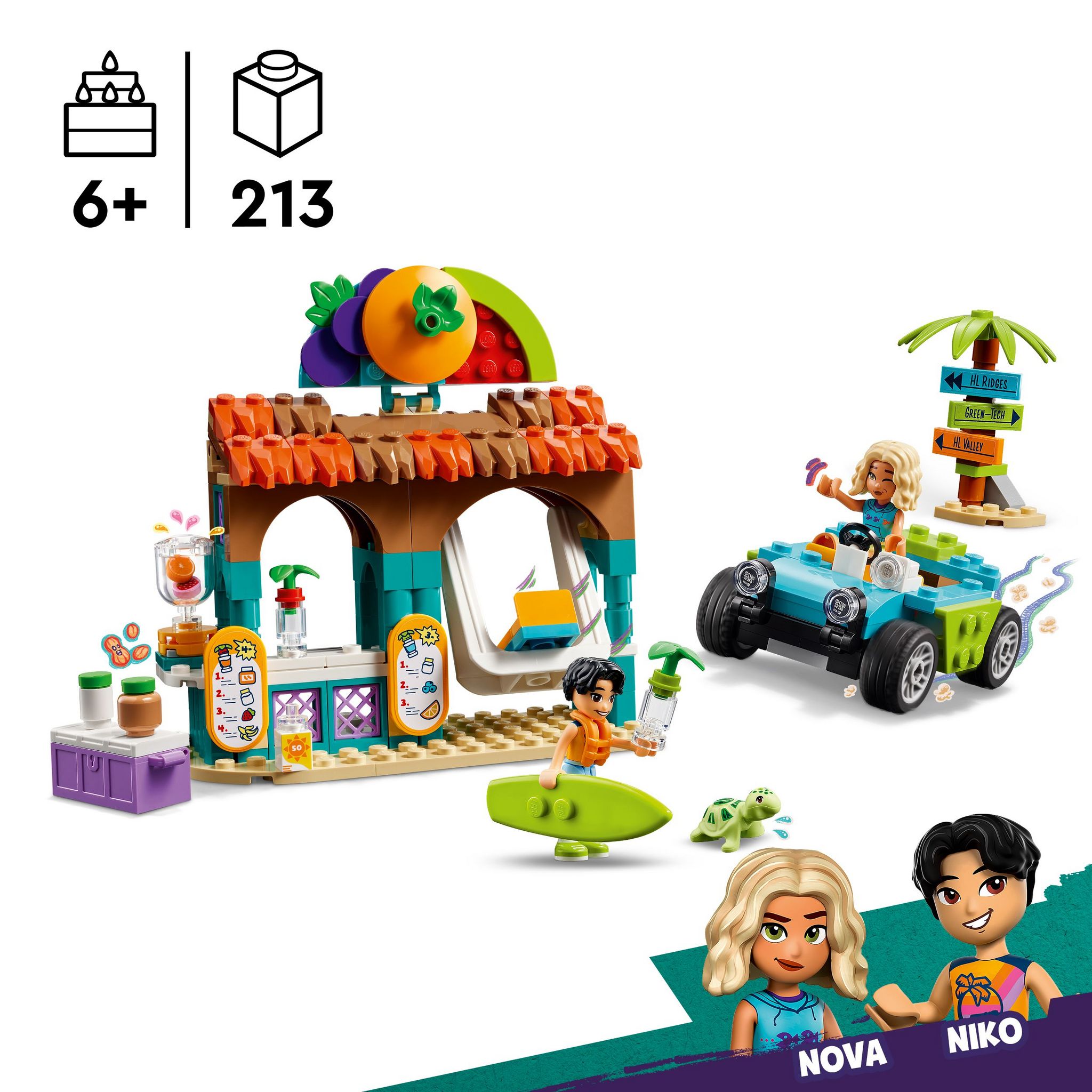 Voir la diapositive 3 : LEGO Friends 42625 -  Le Bar à Smoothies de la Plage - Jouet sur le Thème de la Nourriture - Cadeau de Jeu de Rôle