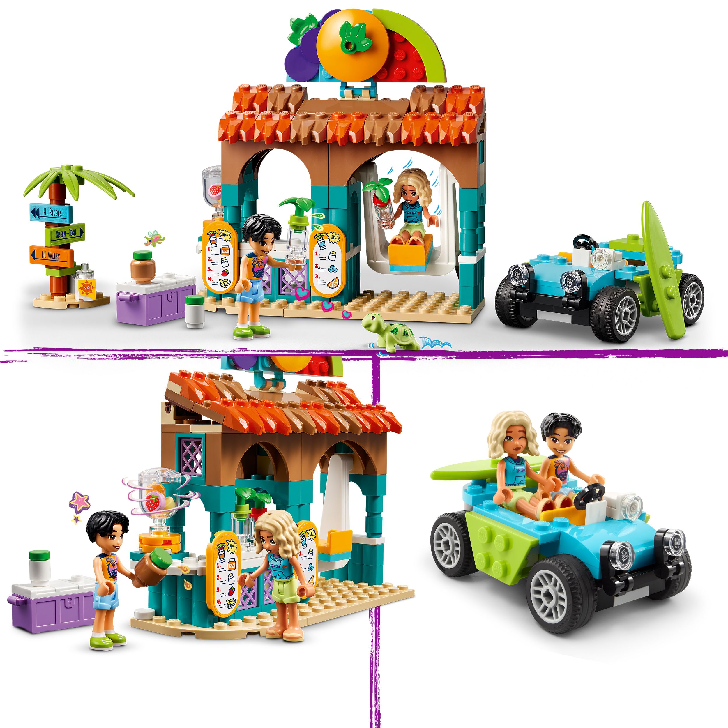 Voir la diapositive 4 : LEGO Friends 42625 -  Le Bar à Smoothies de la Plage - Jouet sur le Thème de la Nourriture - Cadeau de Jeu de Rôle