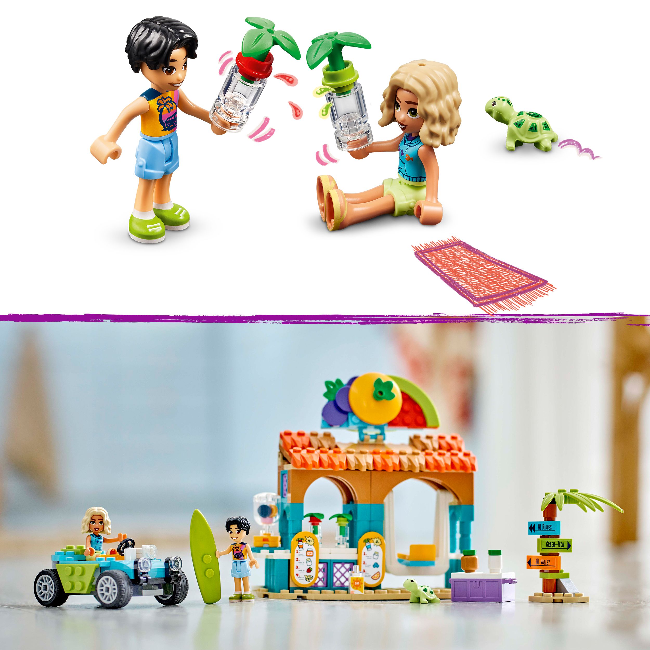 Voir la diapositive 6 : LEGO Friends 42625 -  Le Bar à Smoothies de la Plage - Jouet sur le Thème de la Nourriture - Cadeau de Jeu de Rôle
