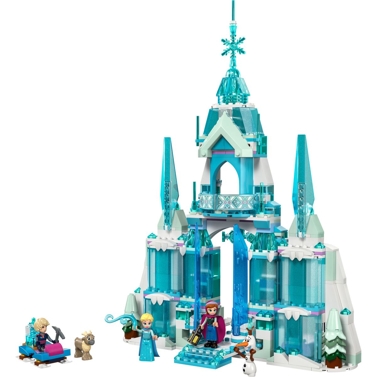 LEGO Disney 43244 - Le Palais de Glace d'Elsa, Jouet de Construction, avec Château et Mini-poupées Elsa et Anna, Cadeau Amusant