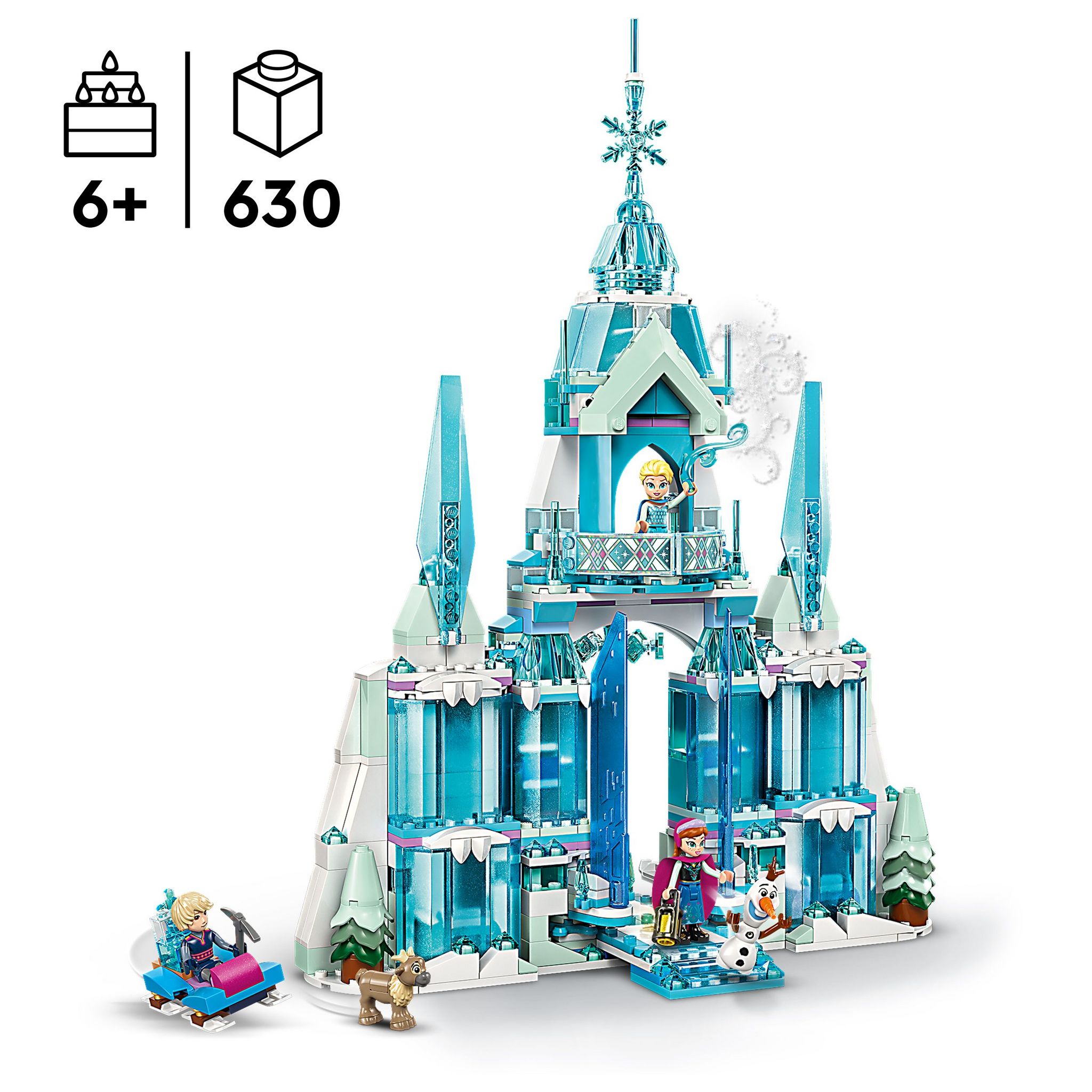 Voir la diapositive 3 : LEGO Disney 43244 - Le Palais de Glace d'Elsa, Jouet de Construction, avec Château et Mini-poupées Elsa et Anna, Cadeau Amusant
