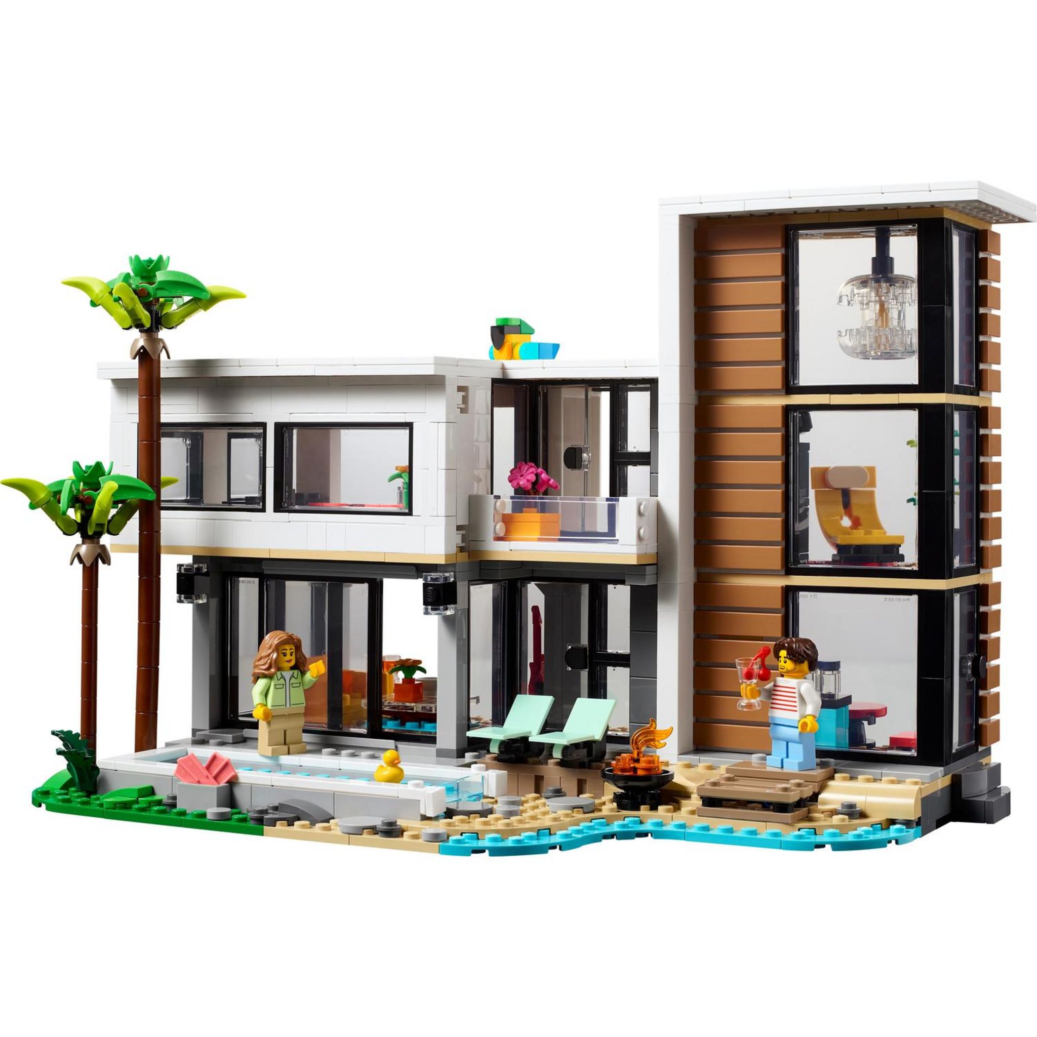 Voir la diapositive 2 : LEGO Creator 51153 - Maison moderne 3-en-1- À Transformer en Immeuble Urbain de 3 Étages ou en Chalet Dans la Forêt - Jeu de Construction