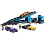 Voir la diapositive 2 : LEGO City 60408 - Le Camion de Transport de Voitures de Sport - Set de 4 Véhicules Pour Enfants dès 7 Ans - Cadeau de Fête ou d'Anniversaire pour Garçons et Filles - 4 Minifigurines pour le Jeu de Rôle