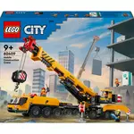 LEGO City 60409 - La Grue de Chantier Mobile Jaune - Set de Construction - Cadeau Créatif pour Garçons et Filles dès 9 Ans - Flèche Télescopique et 4 Minifigurines d'Ouvriers pour le Jeu de Rôle