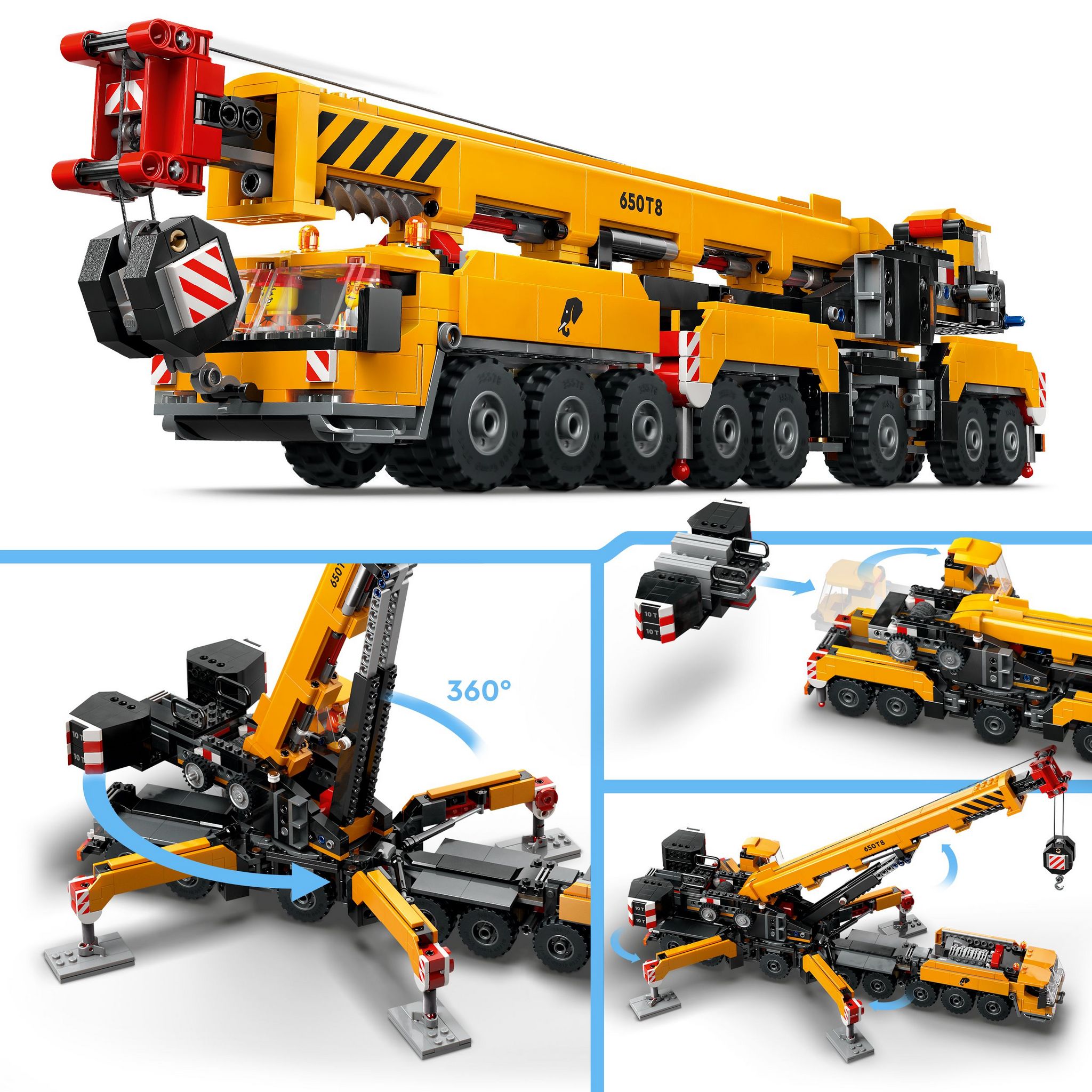 Voir la diapositive 4 : LEGO City 60409 - La Grue de Chantier Mobile Jaune - Set de Construction - Cadeau Créatif pour Garçons et Filles dès 9 Ans - Flèche Télescopique et 4 Minifigurines d'Ouvriers pour le Jeu de Rôle