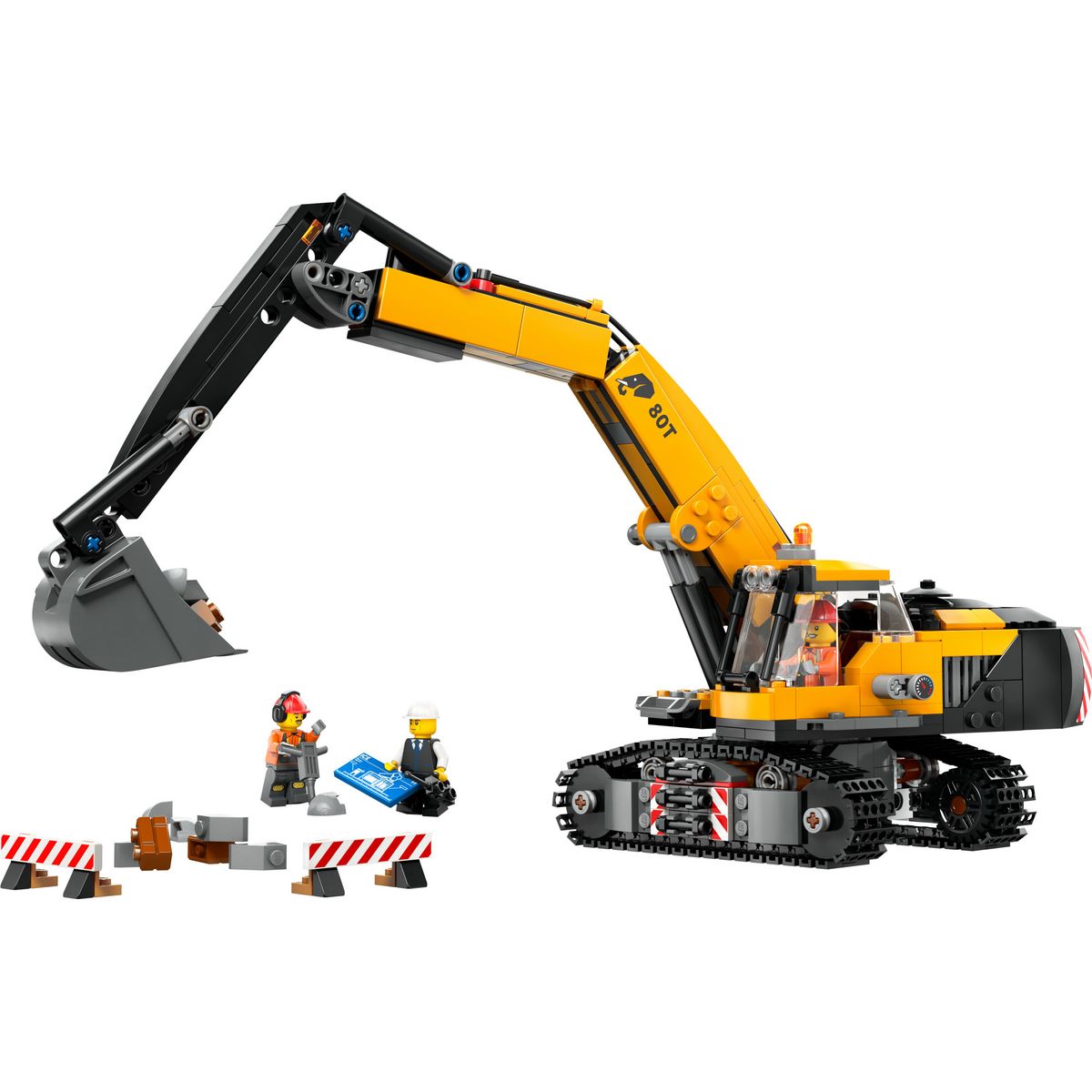 LEGO City 60420 - La Pelleteuse de Chantier Jaune, Jouet Pour Enfants Garçons et Filles dès 8 Ans, Cadeau de Fêtes ou d'Anniversaire, Minifigurines de Conducteur, Ouvrier et Architecte