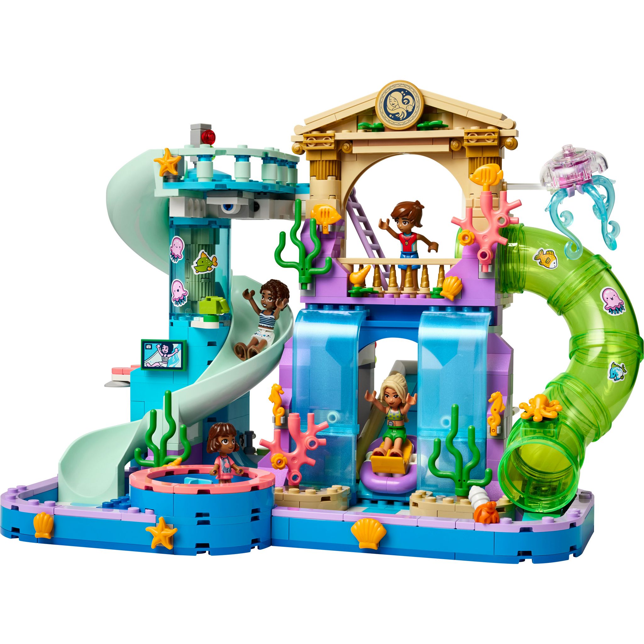 Voir la diapositive 2 : LEGO Friends 42630 - Le Parc Aquatique de Heartlake City - Set de Construction - Jeu Créatif pour les Enfants dès 8 Ans - Inclut 3 Mini-poupées, une Micro-poupée, 3 Toboggans et un Jacuzzi