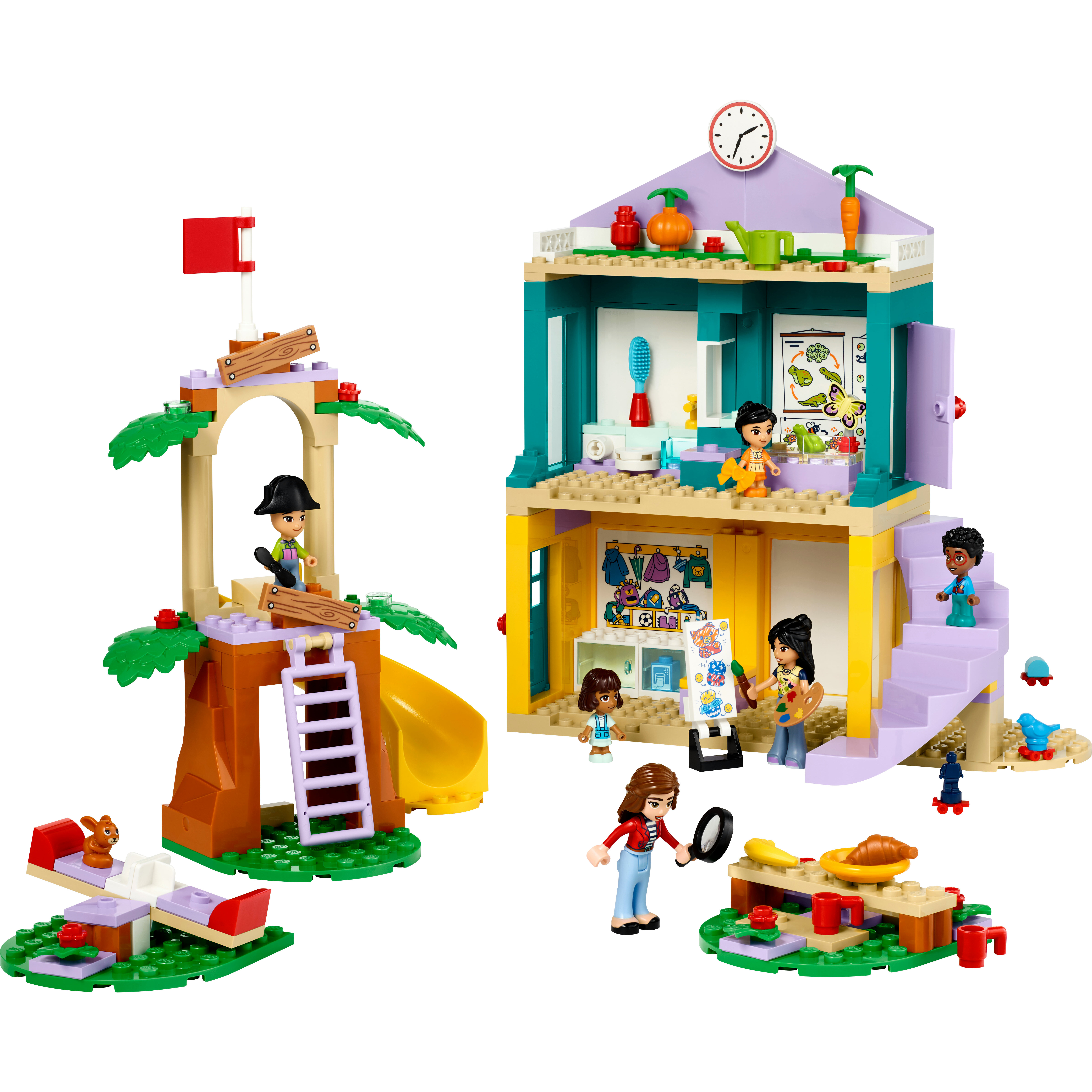 Voir la diapositive 2 : LEGO Friends 42363 - La Maternelle de Heartlake City - Set de Jeu Interactif Avec une Salle de Classe - Jeu Créatif Pour les Filles et les Garçons dès 4 Ans - 2 Mini-poupées et 4 Micro-poupées