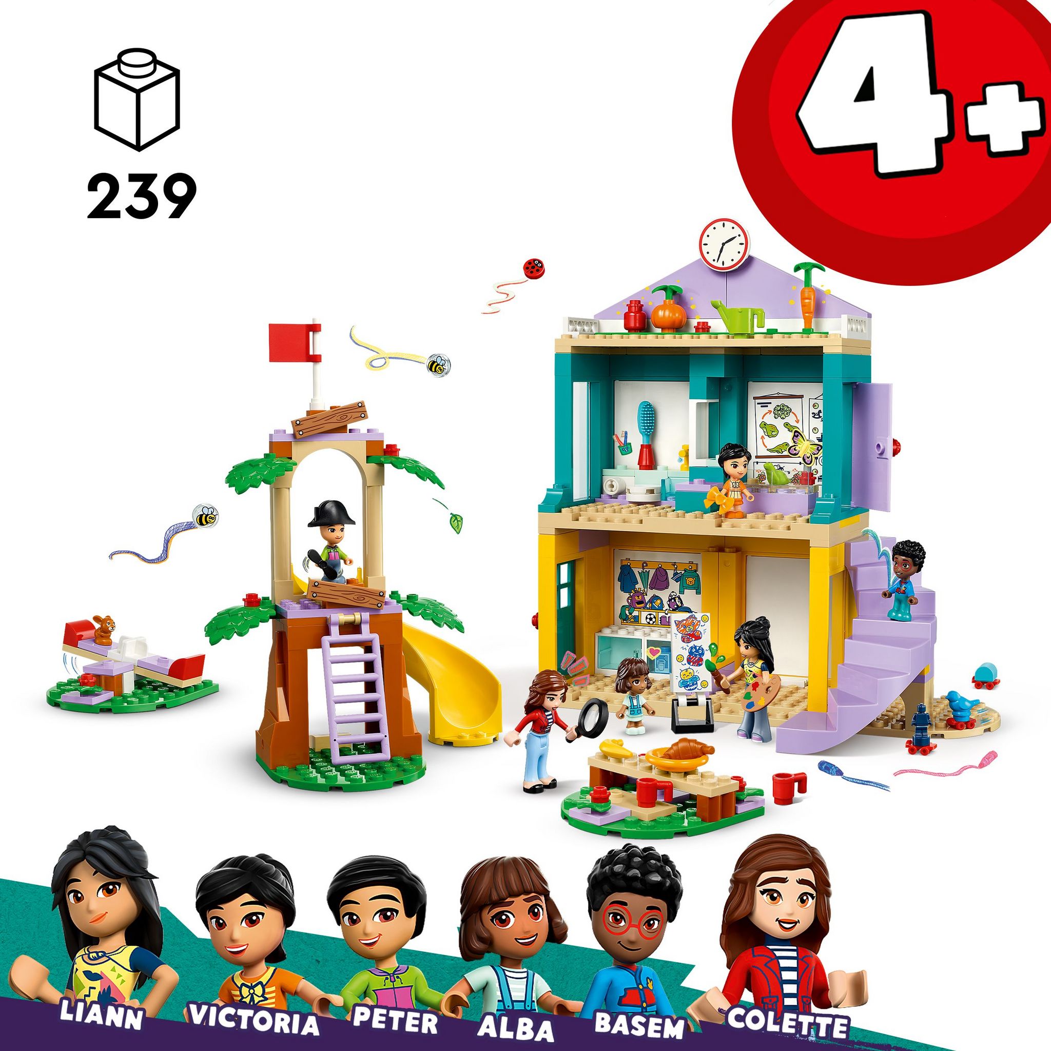 Voir la diapositive 3 : LEGO Friends 42363 - La Maternelle de Heartlake City - Set de Jeu Interactif Avec une Salle de Classe - Jeu Créatif Pour les Filles et les Garçons dès 4 Ans - 2 Mini-poupées et 4 Micro-poupées