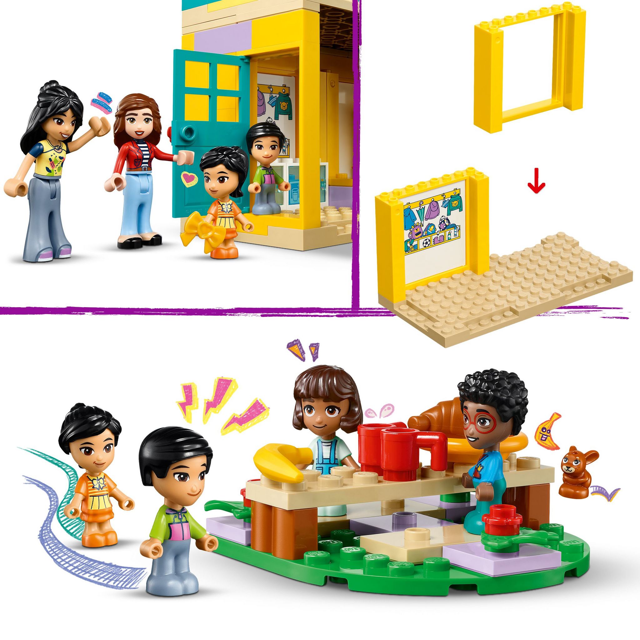 Voir la diapositive 5 : LEGO Friends 42363 - La Maternelle de Heartlake City - Set de Jeu Interactif Avec une Salle de Classe - Jeu Créatif Pour les Filles et les Garçons dès 4 Ans - 2 Mini-poupées et 4 Micro-poupées