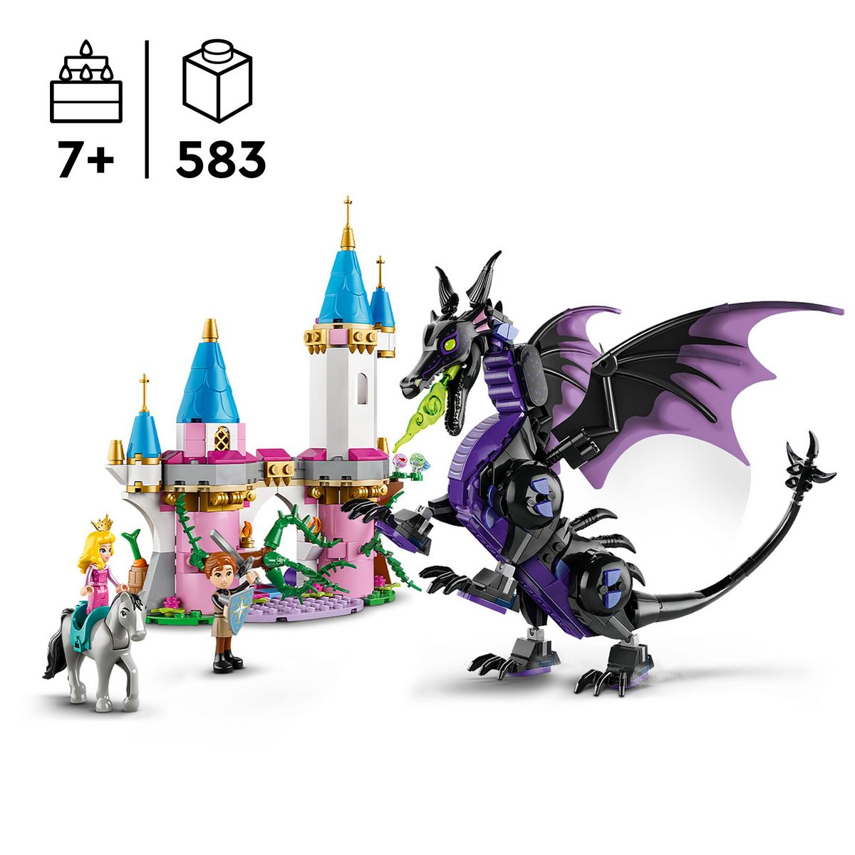 LEGO Disney 43240 - Maléfique en Dragon, Jouet de Construction Pour les Enfants et les Fans de La Belle au Bois Dormant