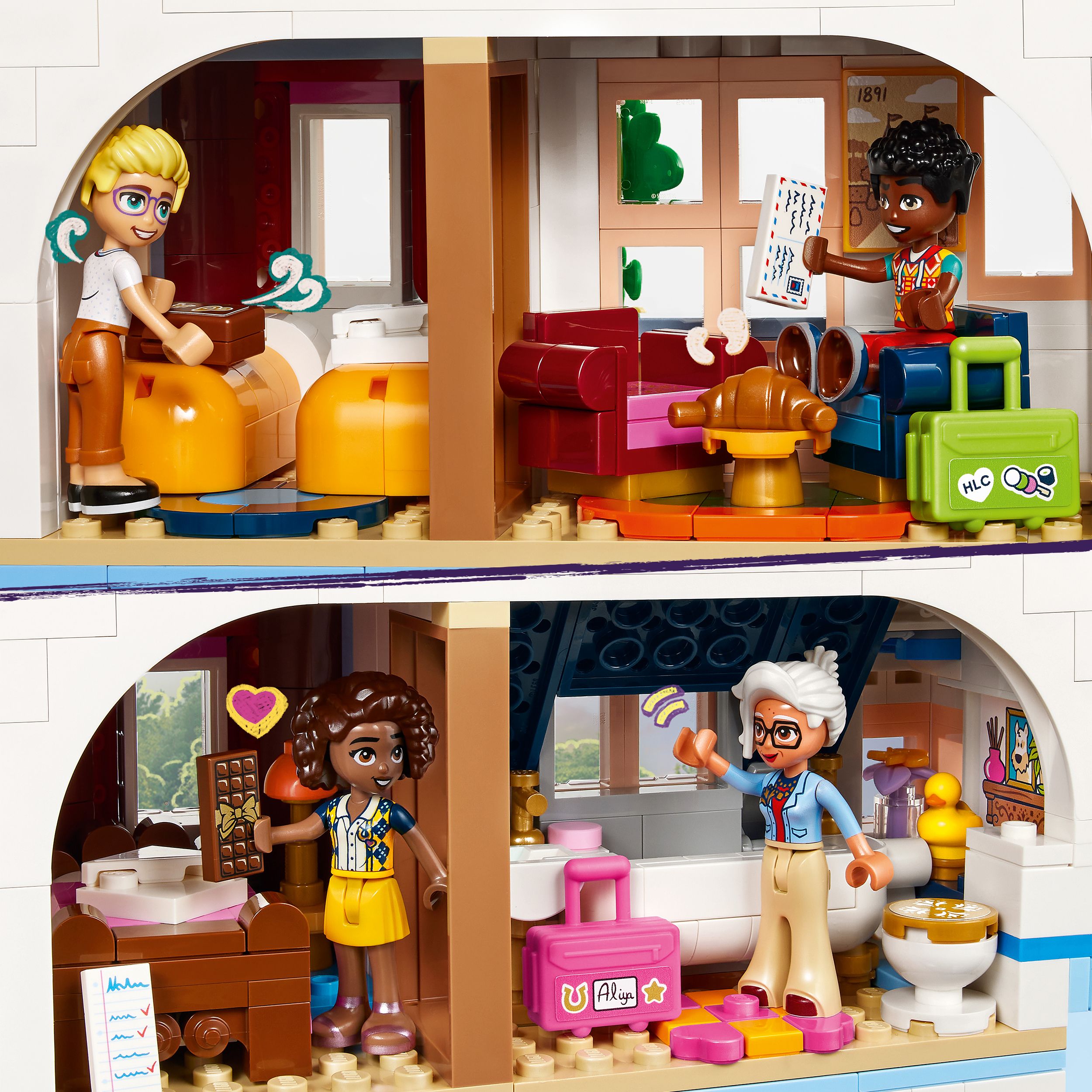 Voir la diapositive 5 : LEGO Friends 42638 -  La Chambre d'Hôte Dans un Château - Set Pour Enfants dès 12 Ans - Avec 4 Mini-poupées, un Chien et des Accessoires