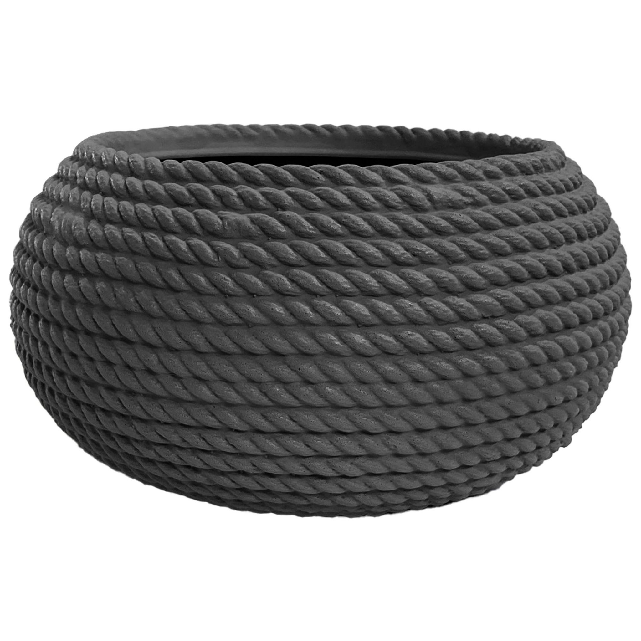 Pot effet corde D40 cm - Gris