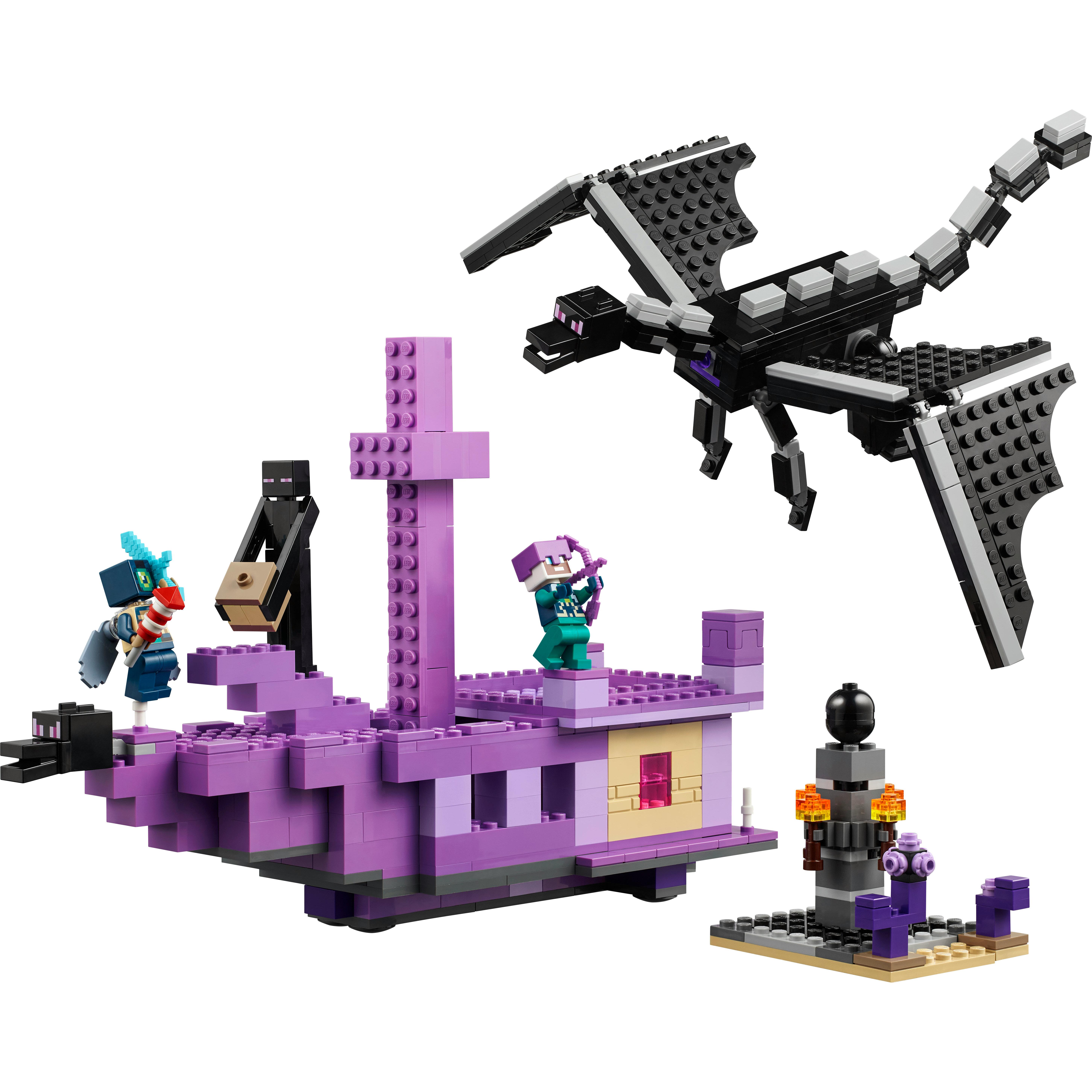 Voir la diapositive 2 : LEGO Minecraft 21264 - Le Dragon et le Navire de l'Ender - Jeu d'Aventure et d'Exploration - Set Inspiré des Jeux Vidéo - Jouet d'Explorateur