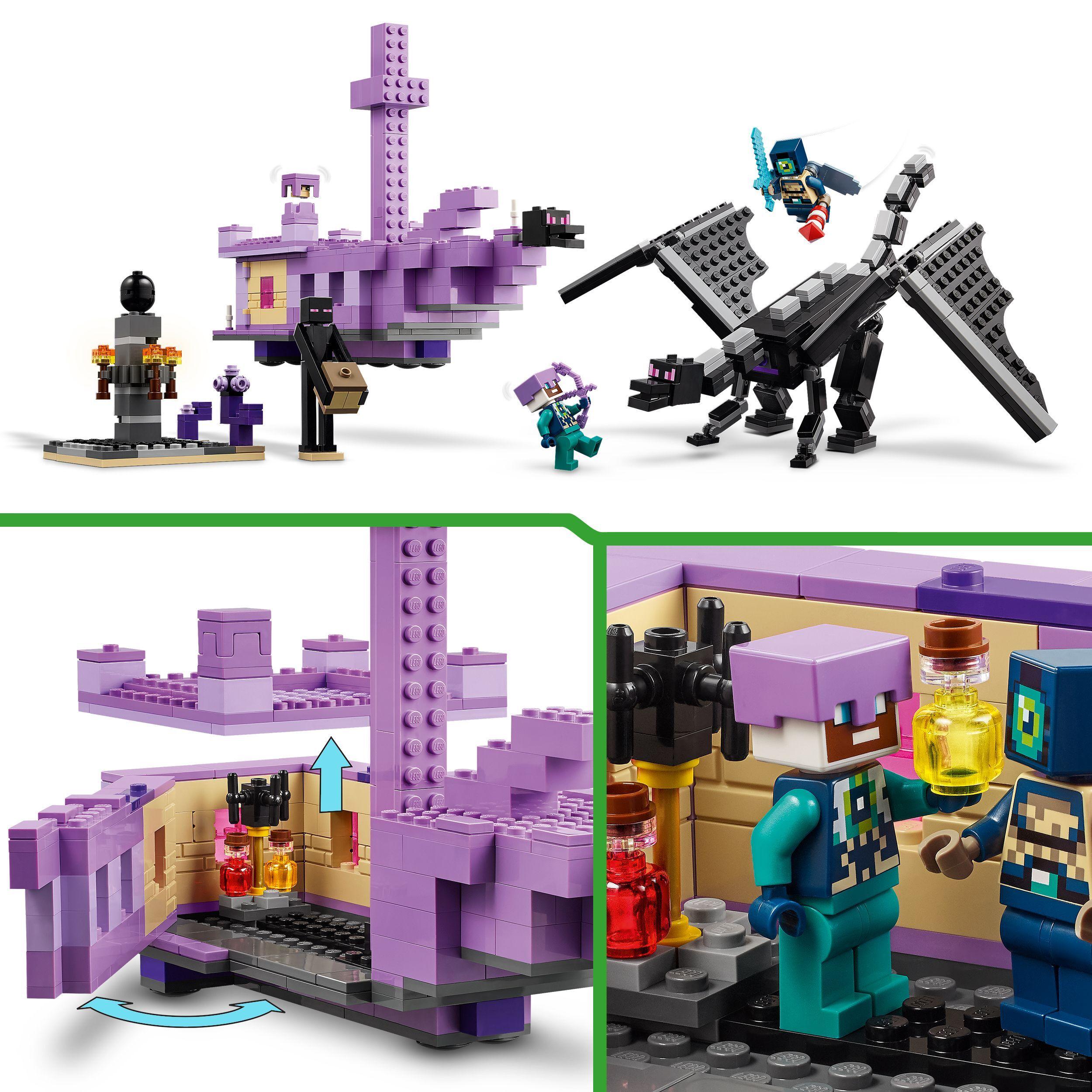 Voir la diapositive 4 : LEGO Minecraft 21264 - Le Dragon et le Navire de l'Ender - Jeu d'Aventure et d'Exploration - Set Inspiré des Jeux Vidéo - Jouet d'Explorateur