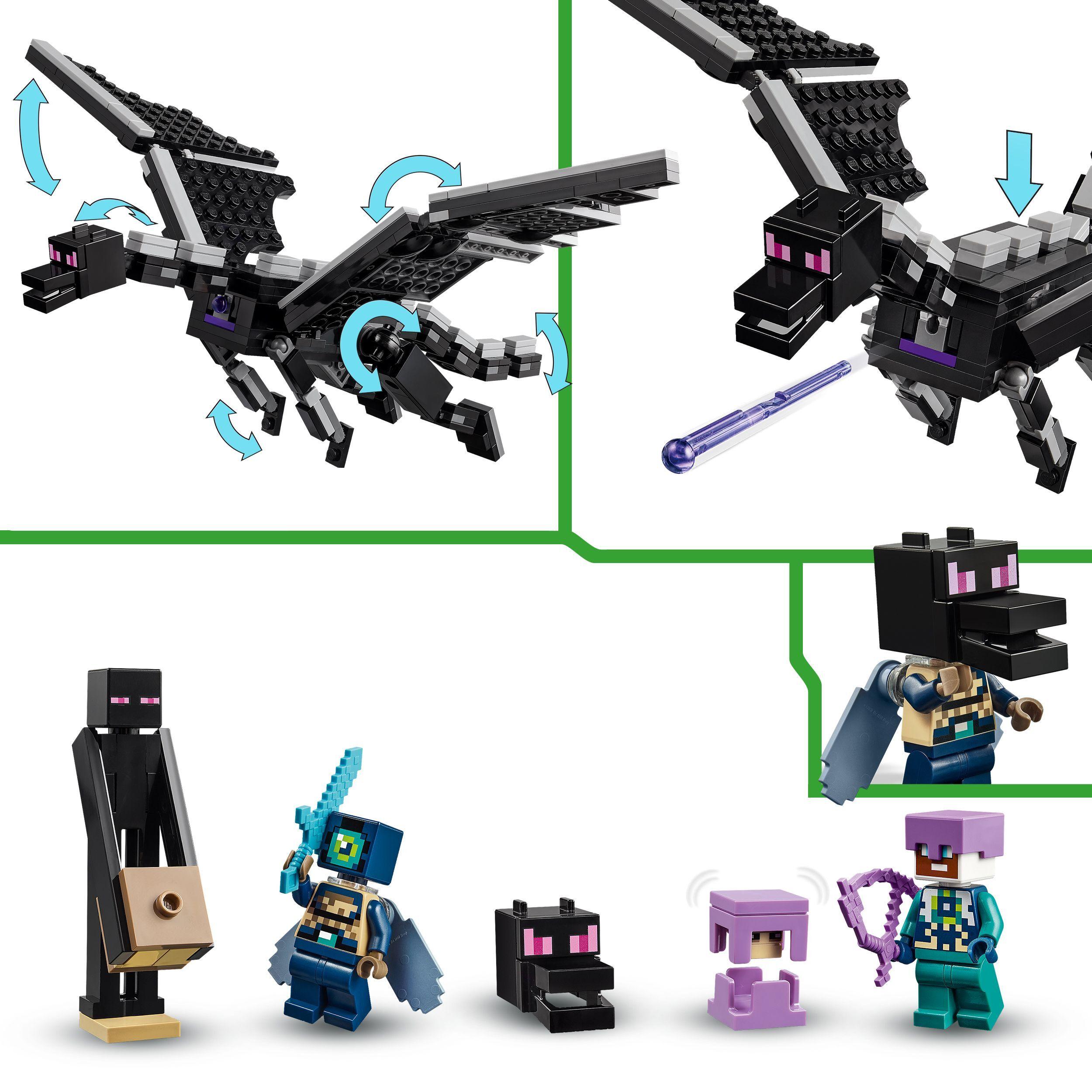 Voir la diapositive 5 : LEGO Minecraft 21264 - Le Dragon et le Navire de l'Ender - Jeu d'Aventure et d'Exploration - Set Inspiré des Jeux Vidéo - Jouet d'Explorateur