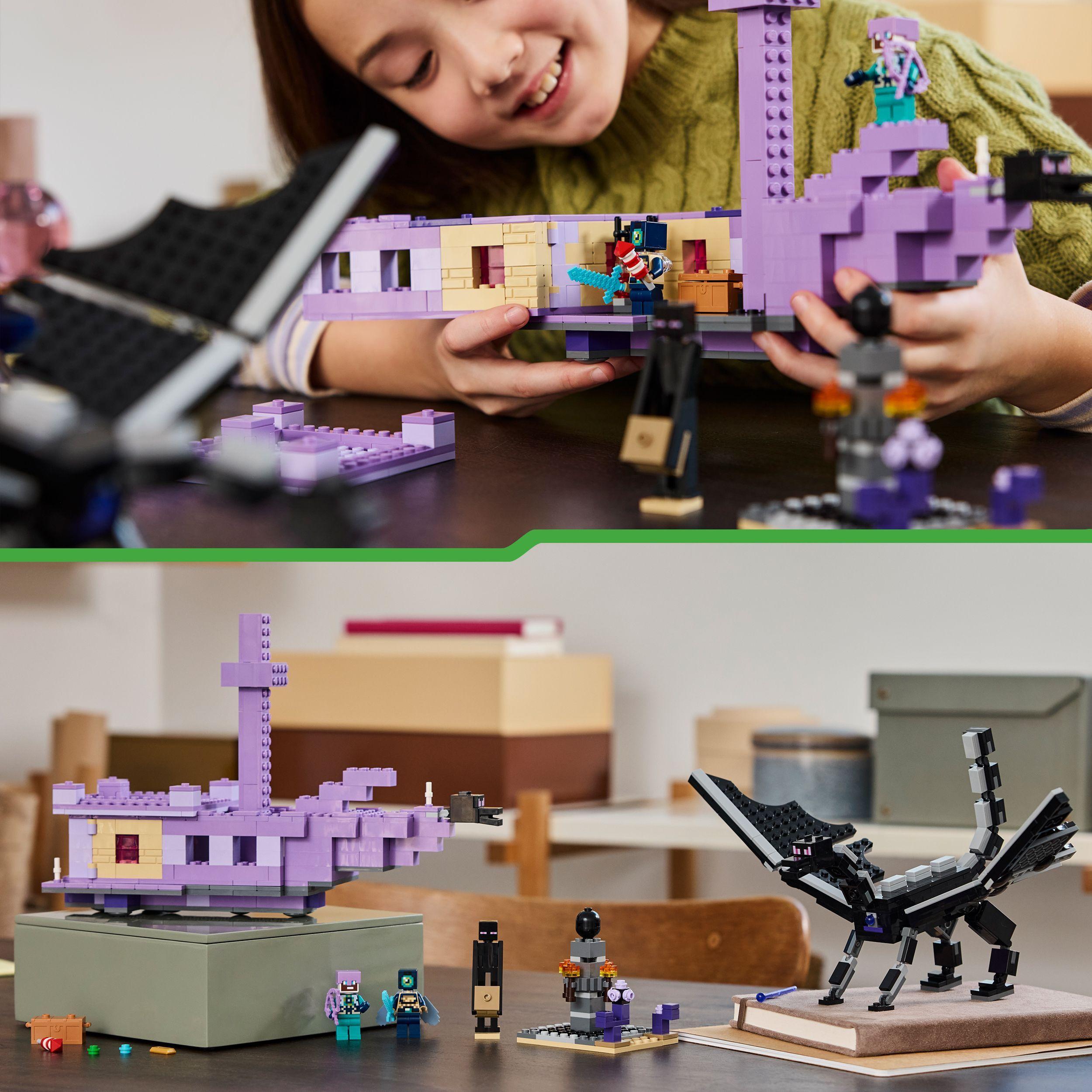 Voir la diapositive 6 : LEGO Minecraft 21264 - Le Dragon et le Navire de l'Ender - Jeu d'Aventure et d'Exploration - Set Inspiré des Jeux Vidéo - Jouet d'Explorateur