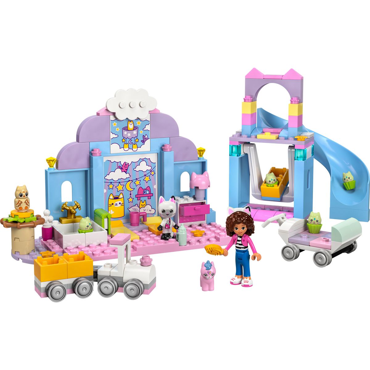 LEGO Gabby et la Maison Magique 10796 - La Nurs'oreille de Gabby - Set pour Enfants sur le Thème des Animaux - Jouet avec un Toboggan et des Figurines