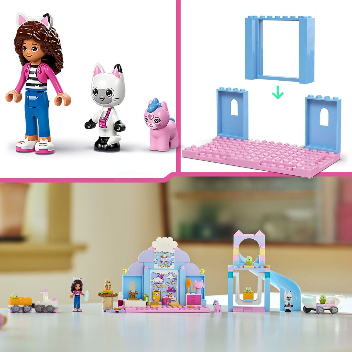LEGO Gabby et la Maison Magique 10796 - La Nurs'oreille de Gabby - Set pour Enfants sur le Thème des Animaux - Jouet avec un Toboggan et des Figurines