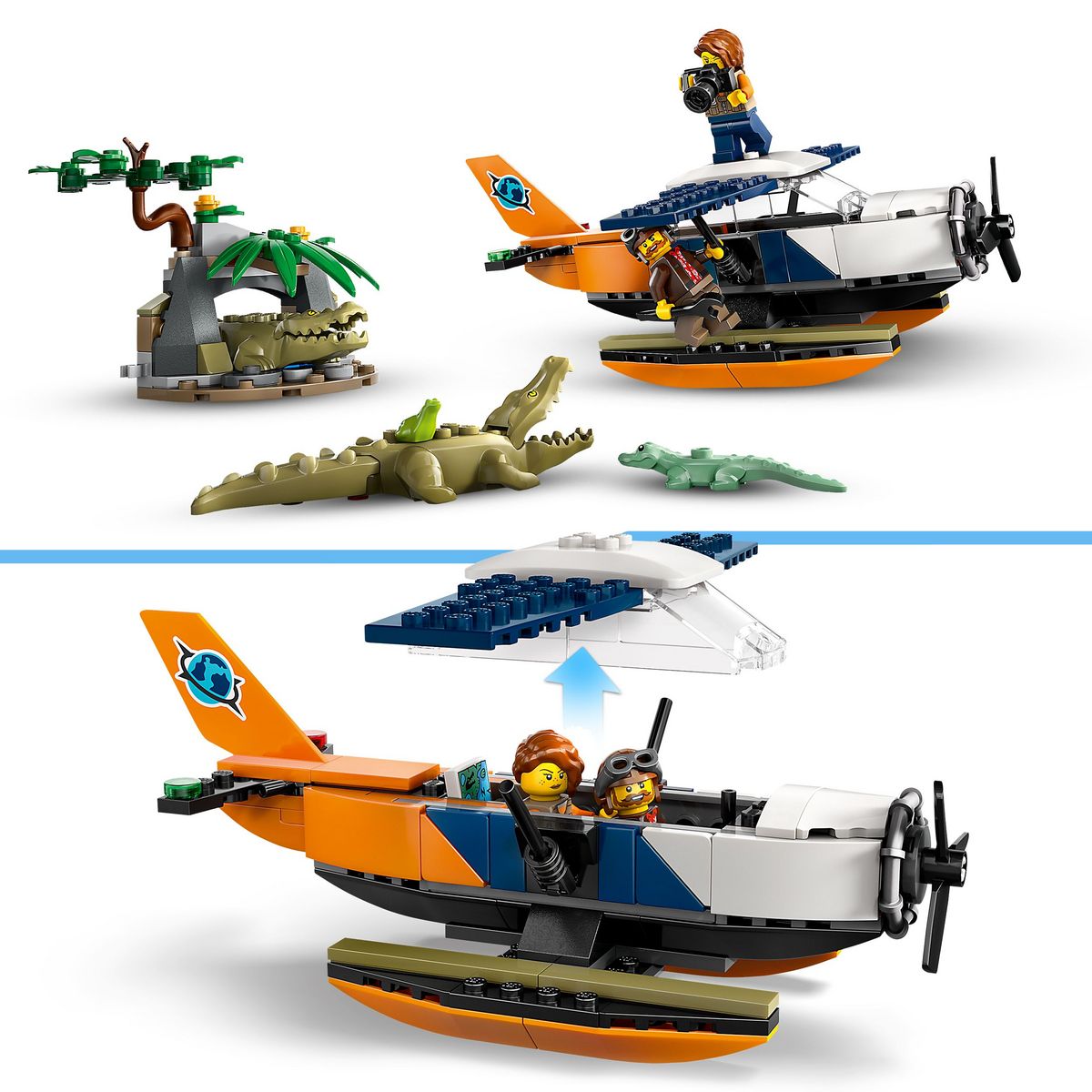 LEGO City 60425 - L'Hydravion de l'Explorateur de la Jungle - Jouet Pour Garçons et Filles à Partir de 6 Ans - Cadeau Amusant