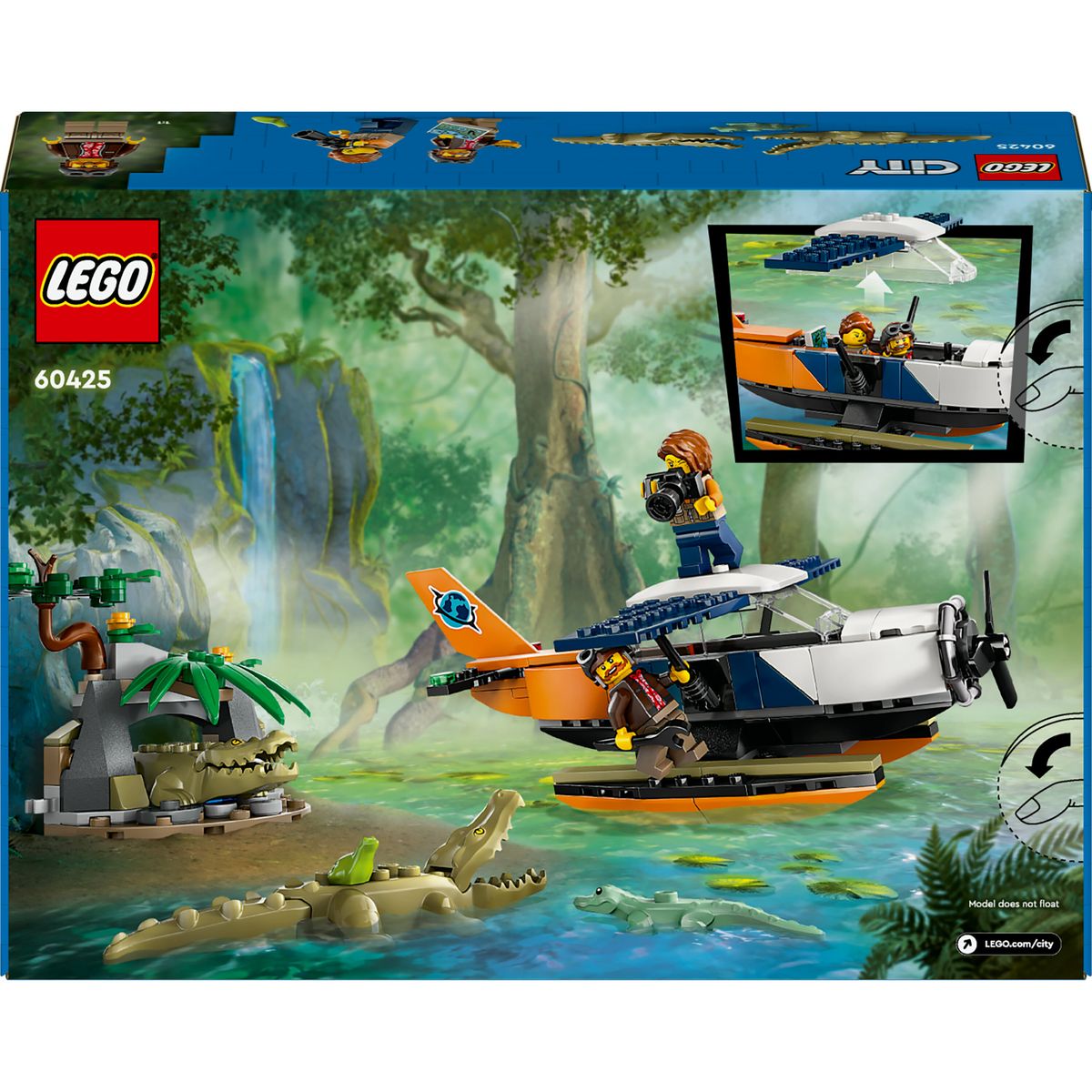 LEGO City 60425 - L'Hydravion de l'Explorateur de la Jungle - Jouet Pour Garçons et Filles à Partir de 6 Ans - Cadeau Amusant