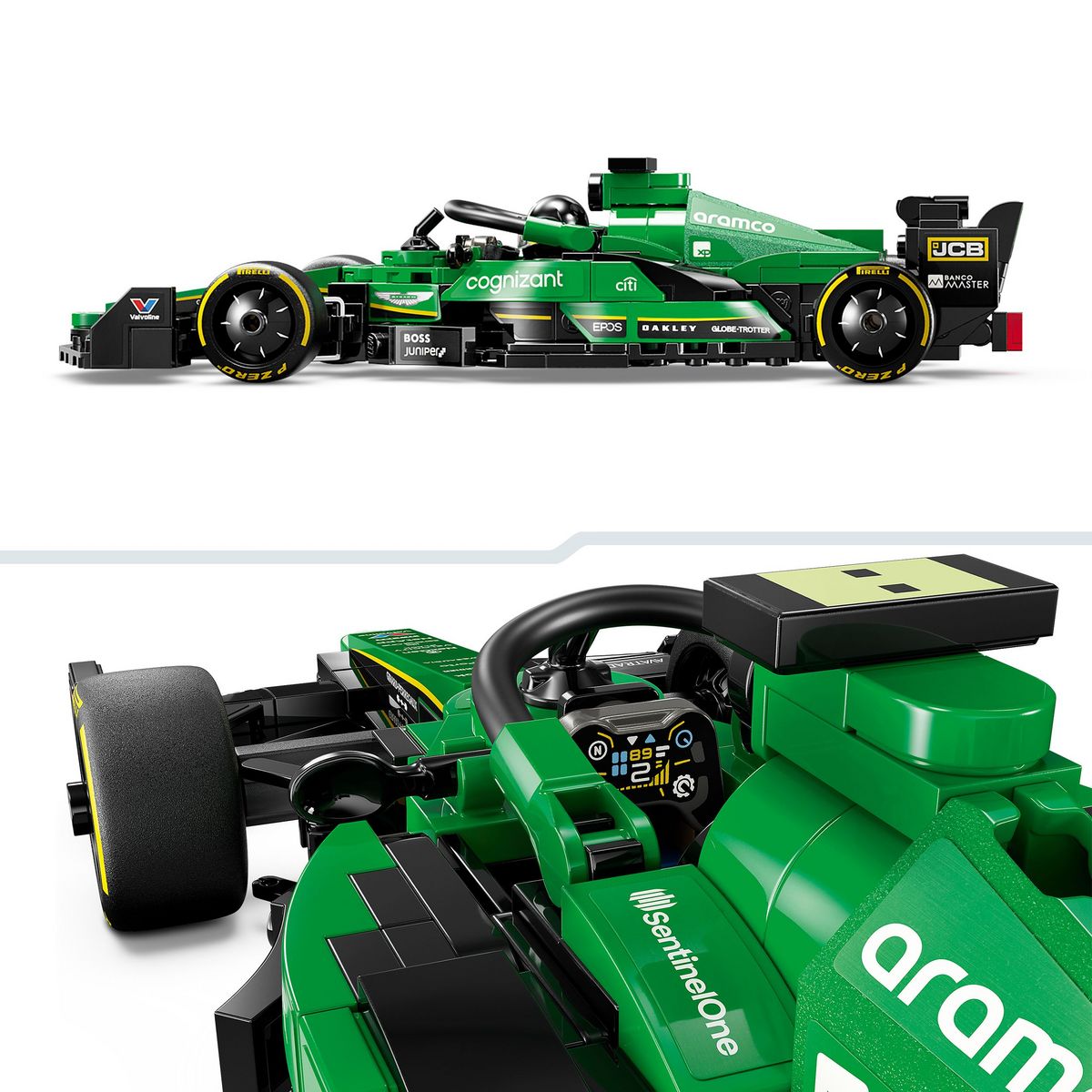 LEGO Speed Champions 76925 - Aston Martin Safety Car & AMR23, Set de Construction - Inclut Deux Minifigurines et 2 Répliques de Véhicules