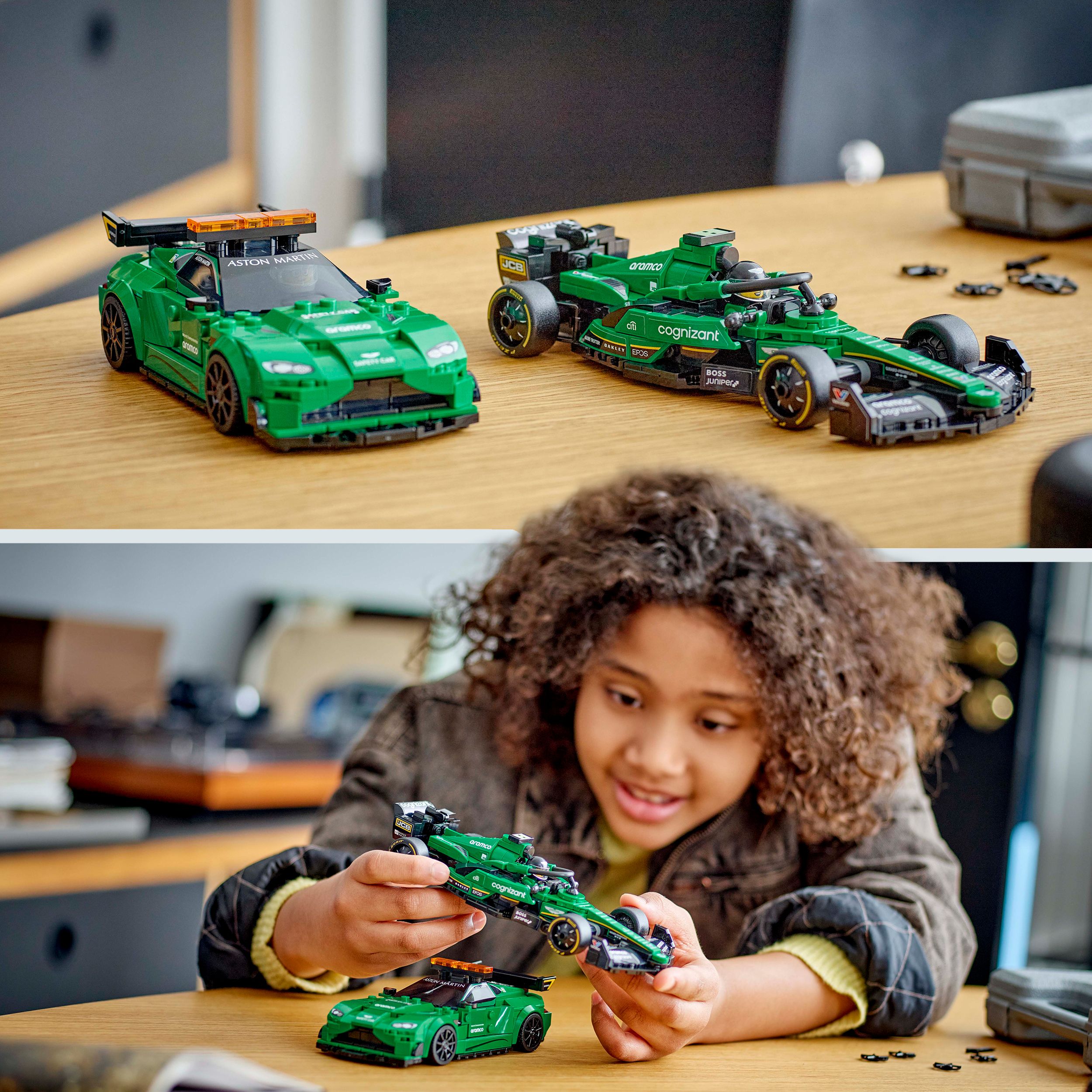 Voir la diapositive 7 : LEGO Speed Champions 76925 - Aston Martin Safety Car & AMR23, Set de Construction - Inclut Deux Minifigurines et 2 Répliques de Véhicules