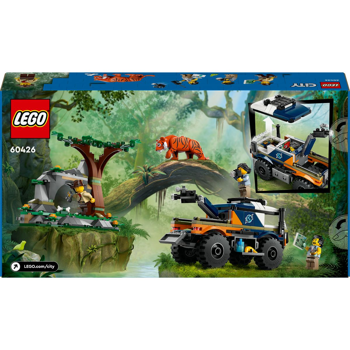 LEGO Coty 60426 - Le Camion Tout-terrain de l'Explorateur de la Jungle - Jouet pour Enfants Garçons et Filles dès 6 Ans - Cadeau Amusant - Véhicule Aventure - 3 Minifigurines d'Aventuriers