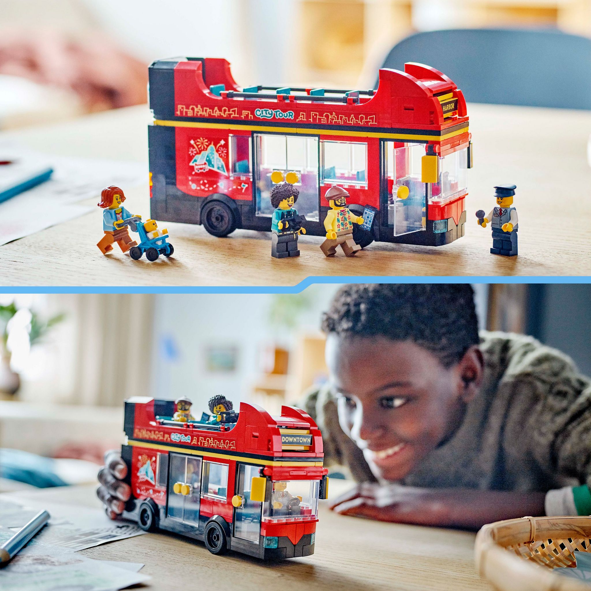 Voir la diapositive 6 : LEGO City 60407 - Le Bus Rouge à Deux Étages, Car Jouet, Véhicule Pour Enfants Garçons et Filles dès 7 Ans, Cadeau de Fêtes ou d'Anniversaire, 5 Personnages Dont un Bébé et une Poussette