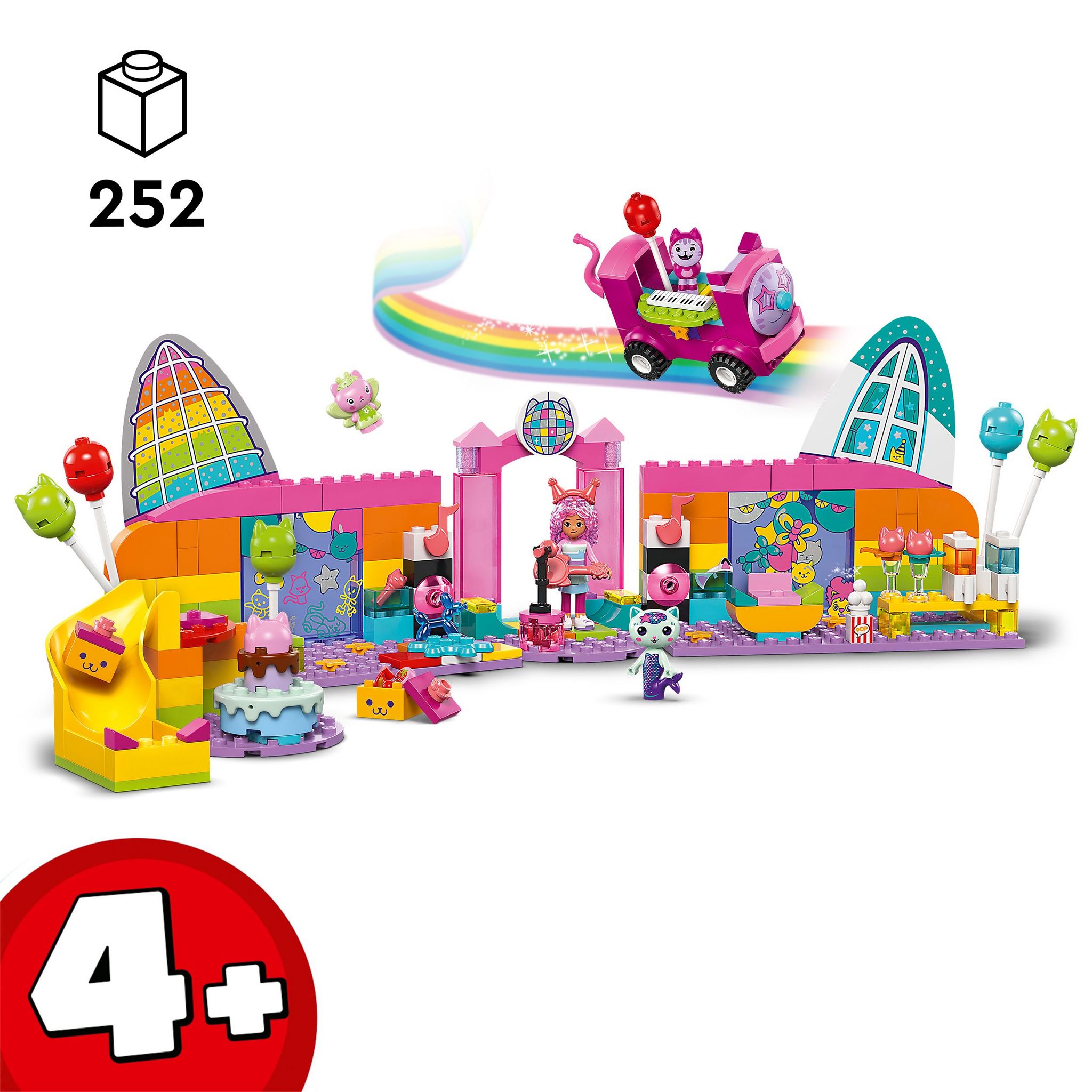 Voir la diapositive 3 : LEGO Gabby et la Maison Magique 10797 - Le Miaousic-hall de Gabby - Jouet avec un DJ, Incluant un Toboggan et des Figurines d'Animaux - Jeu de Rôle pour les Enfants Filles et Garçons dès 4 Ans
