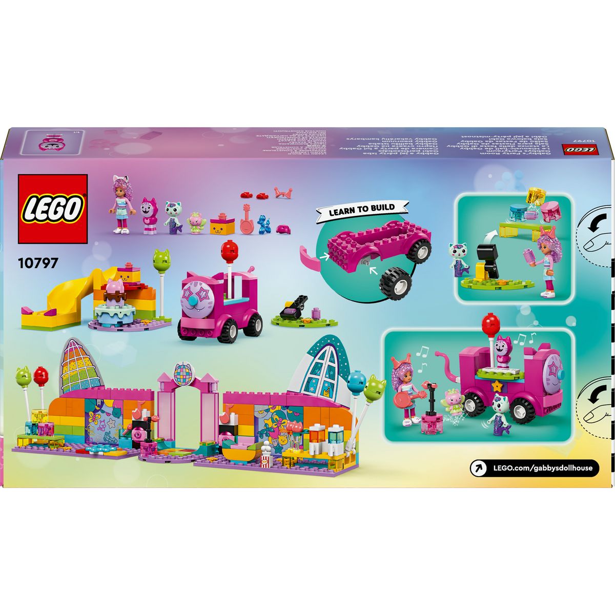 LEGO Gabby et la Maison Magique 10797 - Le Miaousic-hall de Gabby - Jouet avec un DJ, Incluant un Toboggan et des Figurines d'Animaux - Jeu de Rôle pour les Enfants Filles et Garçons dès 4 Ans