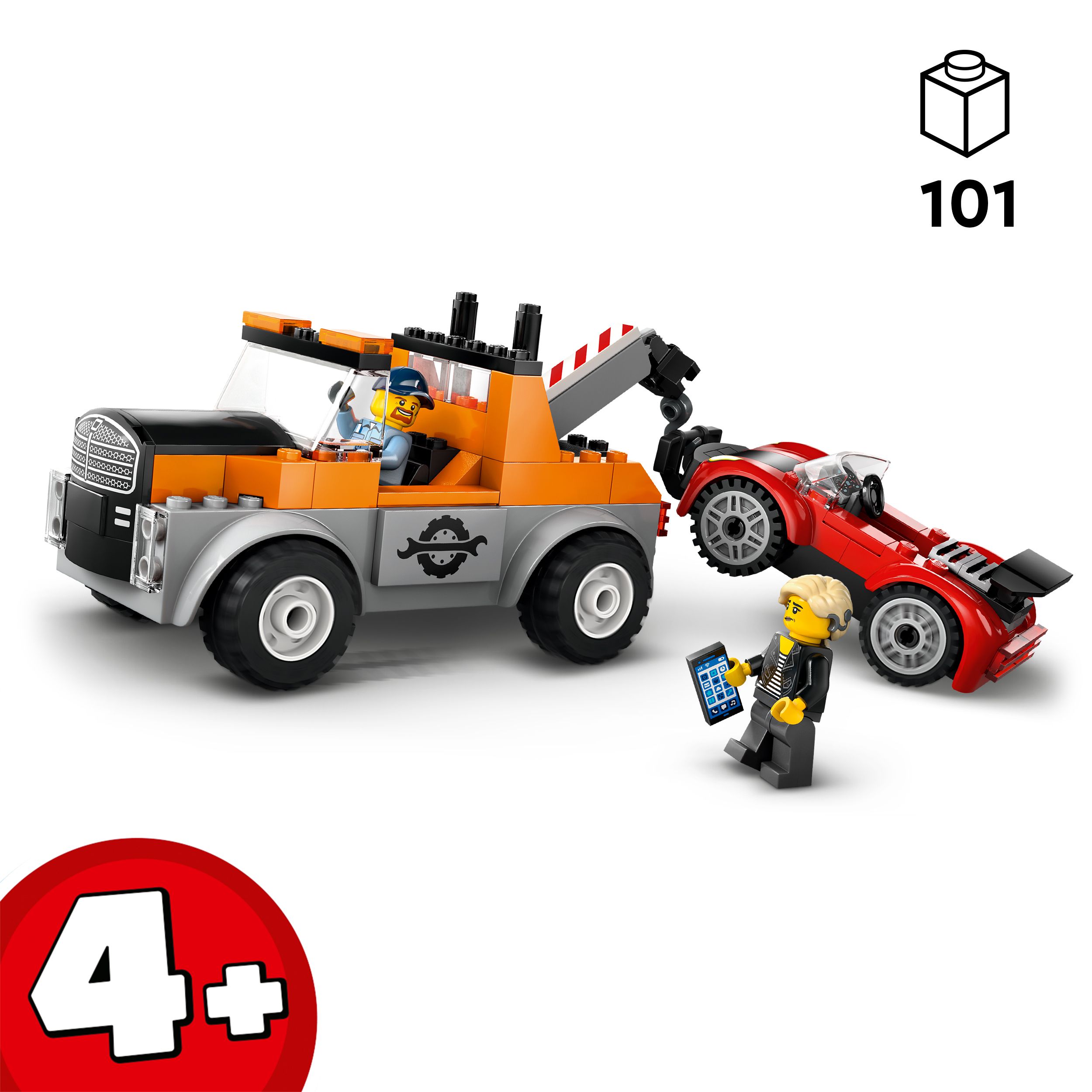 Voir la diapositive 3 : CITY City 60435 -  La Dépanneuse et la Voiture de Sport, Jouet de Construction pour Enfants Garçons et Filles dès 4 Ans, Cadeau d'Anniversaire, Minifigurines et des Accessoires dont un Implant Cochléaire