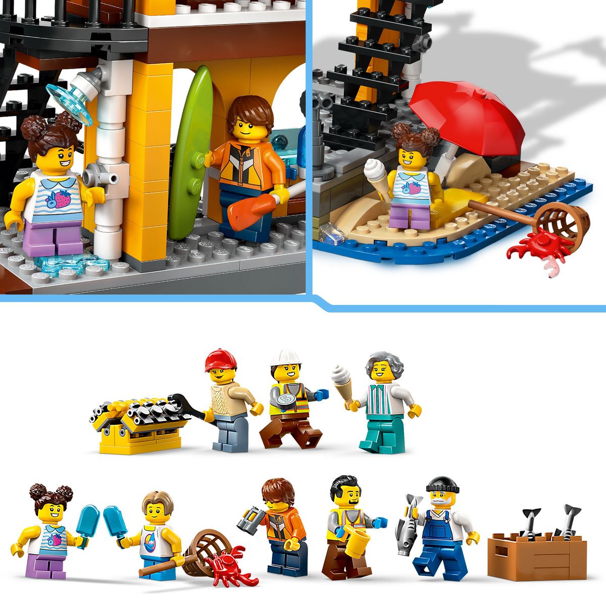 LEGO City 60422 - Le port et le Navire Marchand - Jouet de Construction Pour Garçons et Filles à Partir de 8 Ans - Cadeau Pour Enfants - Grue à Containers et Bateau avec 8 Minifigurines