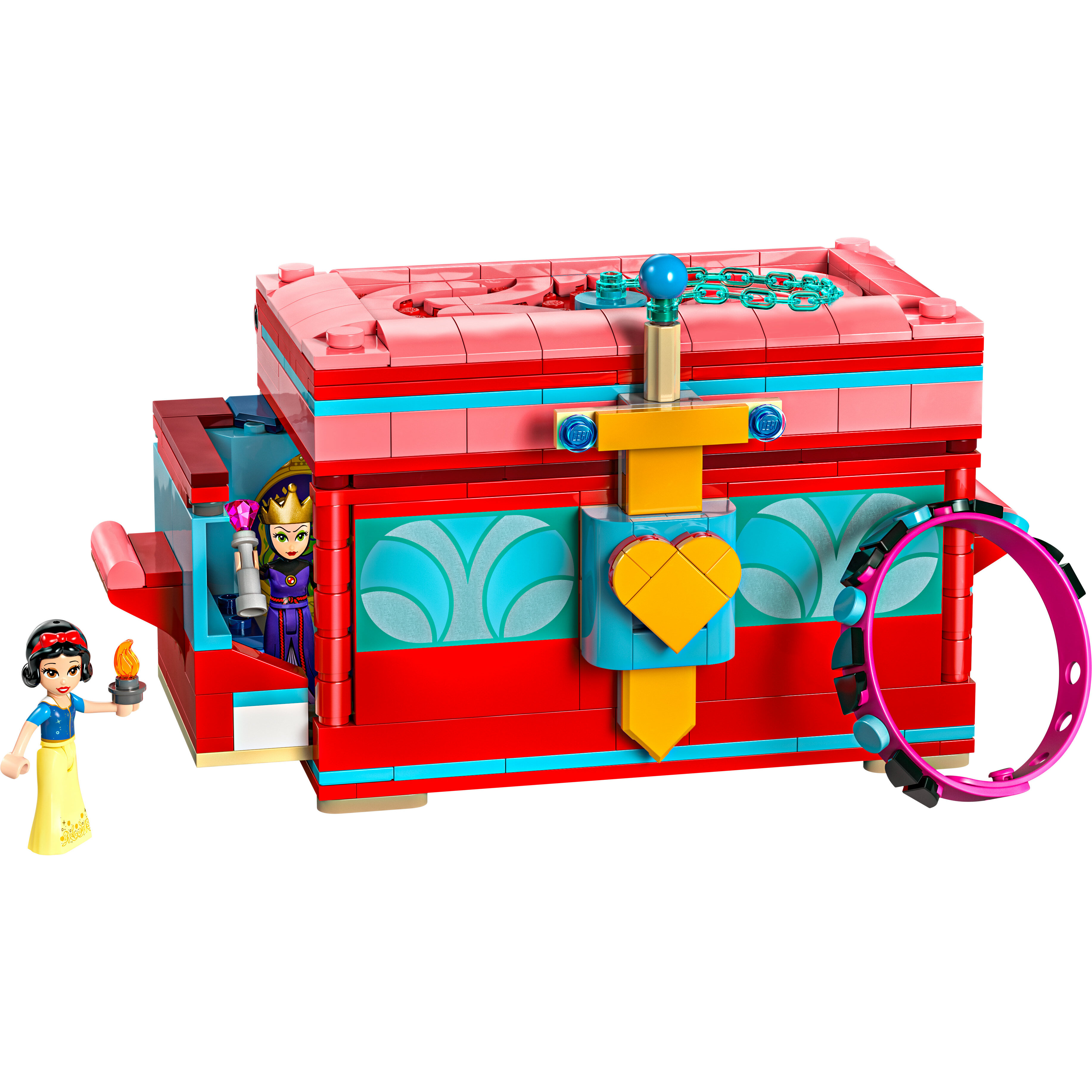 Voir la diapositive 2 : LEGO Disney 43276 - La Boîte à Bijoux de Blanche-Neige, Jouet de Construction, Mini-poupées de la Princesse et de la Méchante Reine, un Bracelet